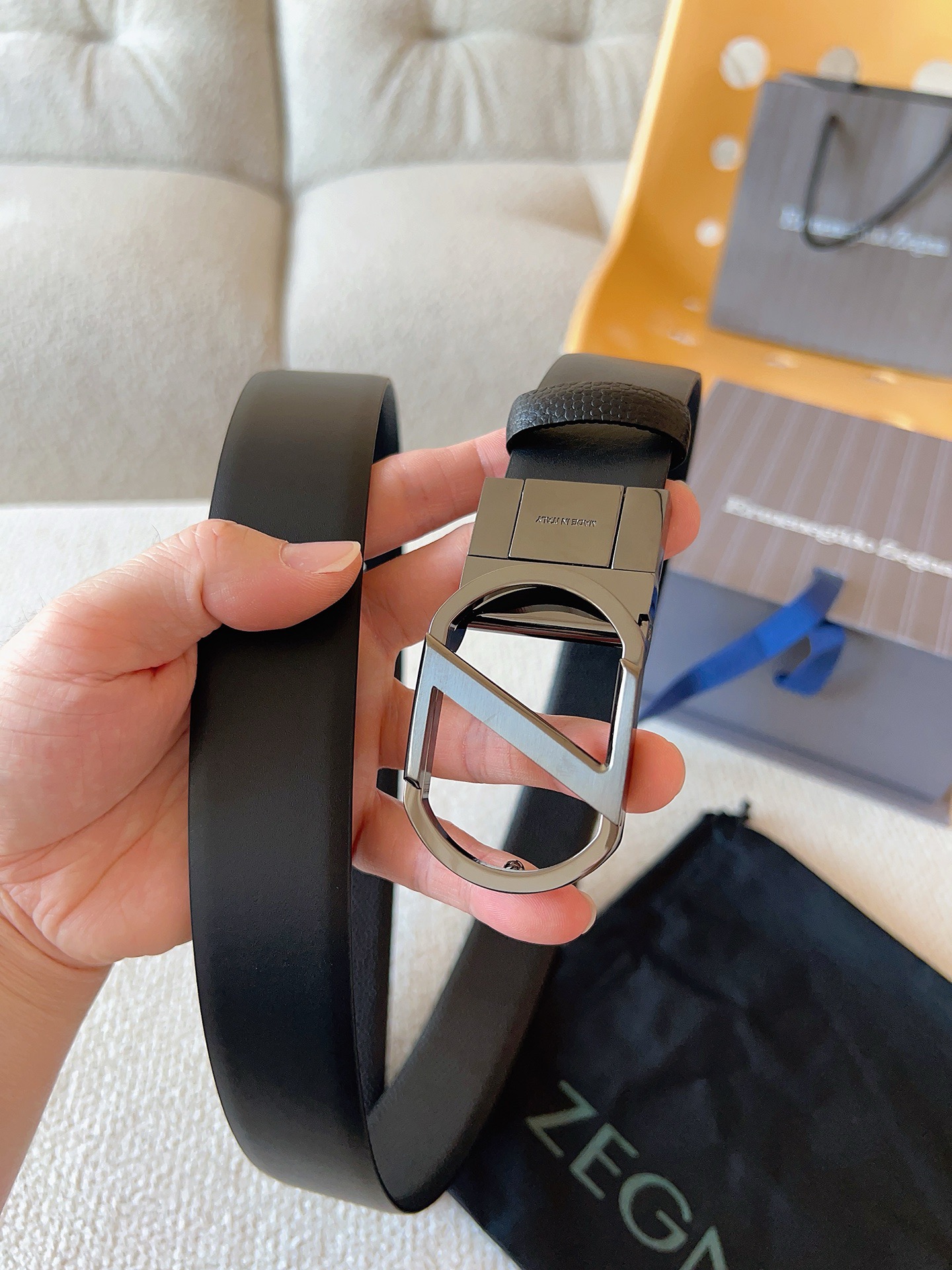 Zegna 제냐 남성 양면 가죽 벨트 3