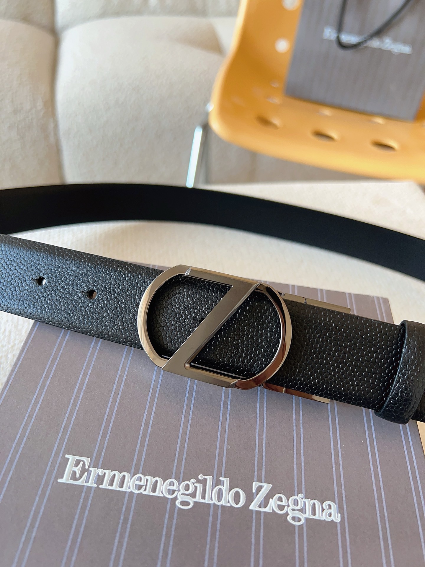 Zegna 제냐 남성 양면 가죽 벨트 4