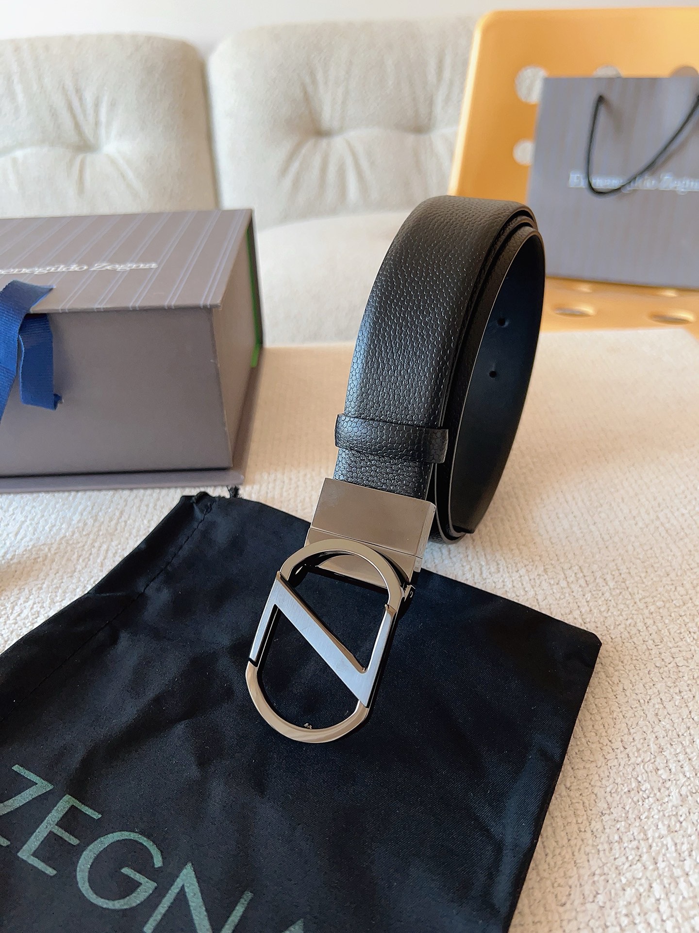 Zegna 제냐 남성 양면 가죽 벨트 6