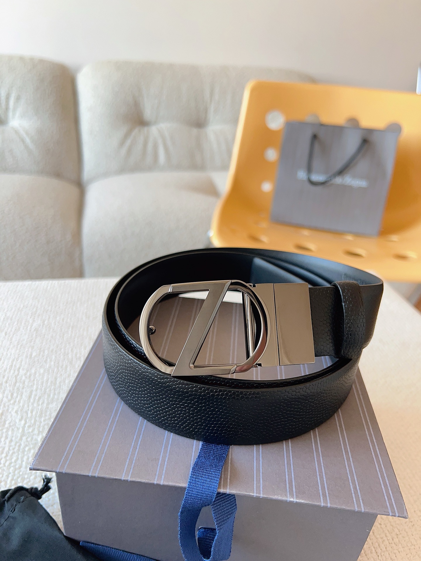 Zegna 제냐 남성 양면 가죽 벨트 7