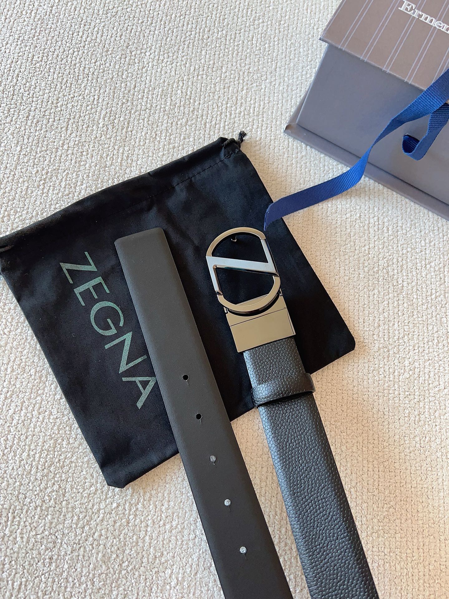 Zegna 제냐 남성 양면 가죽 벨트 9