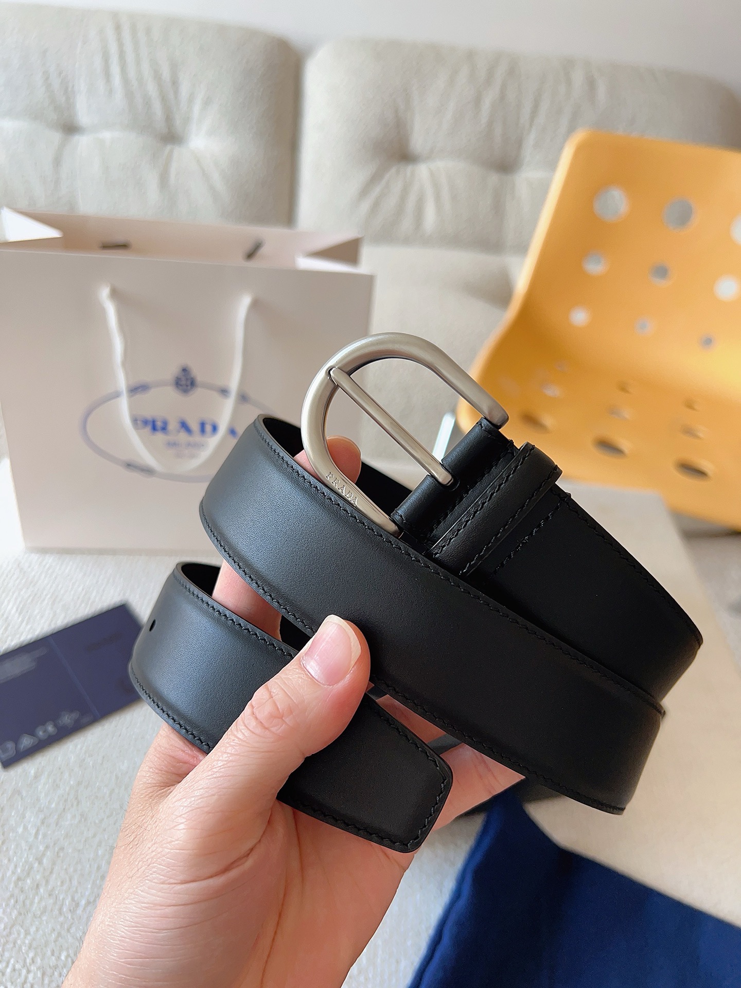 Prada 프라다 남성 가죽 벨트 35mm 1