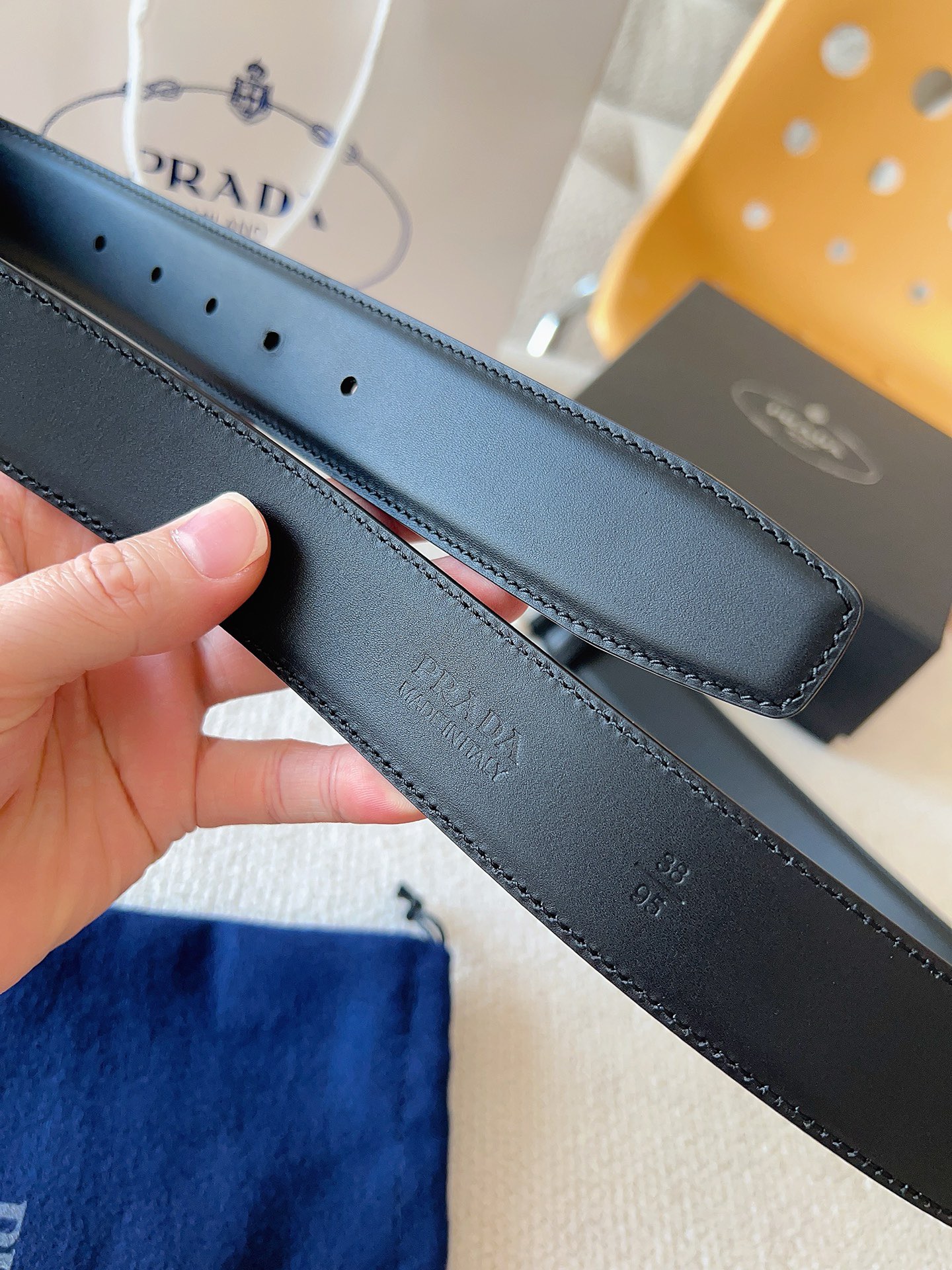 Prada 프라다 남성 가죽 벨트 35mm 9