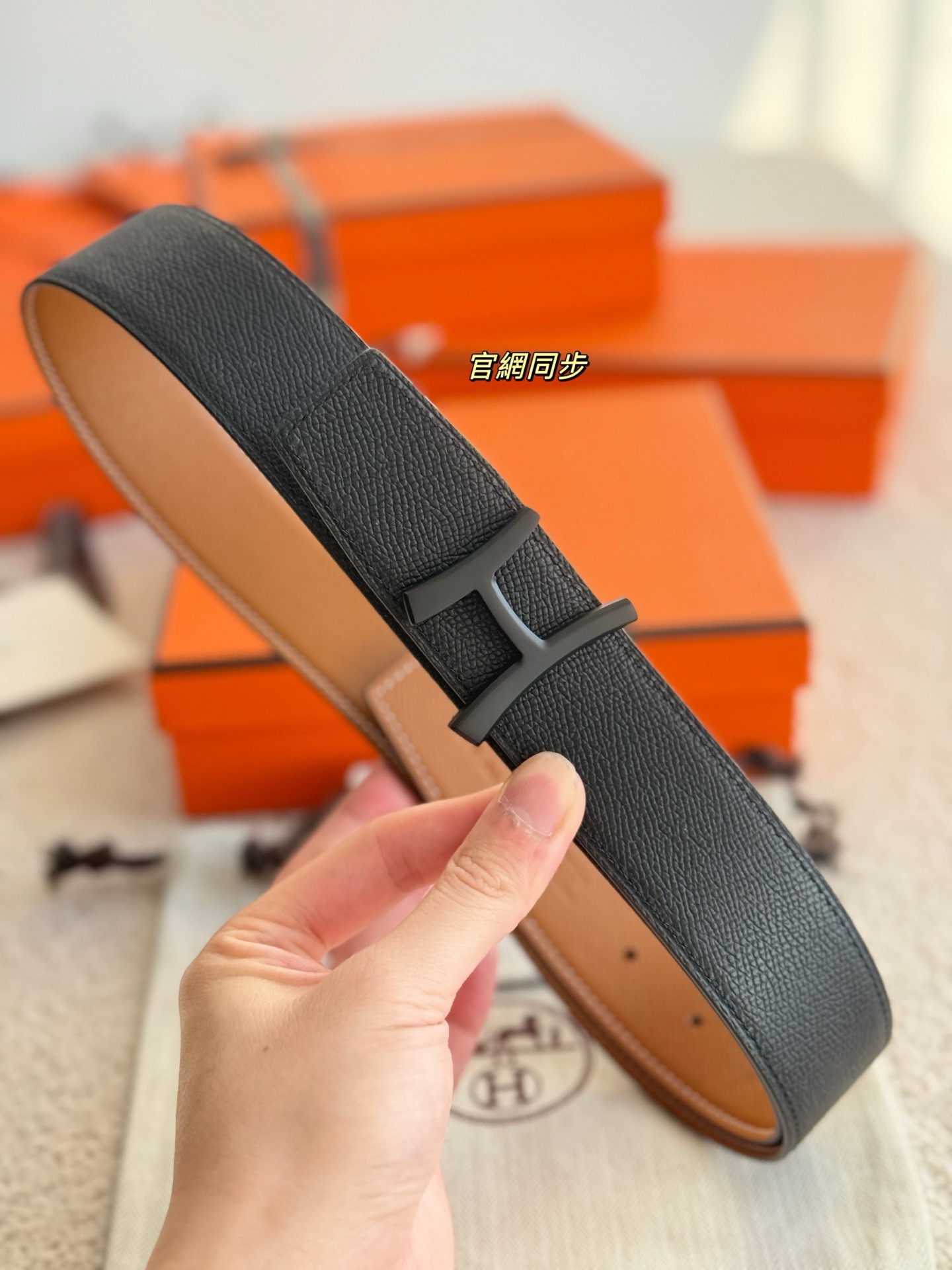 Hermes 에르메스 스크립트 에뮬송 리버서블 가죽 벨트 38mm 3
