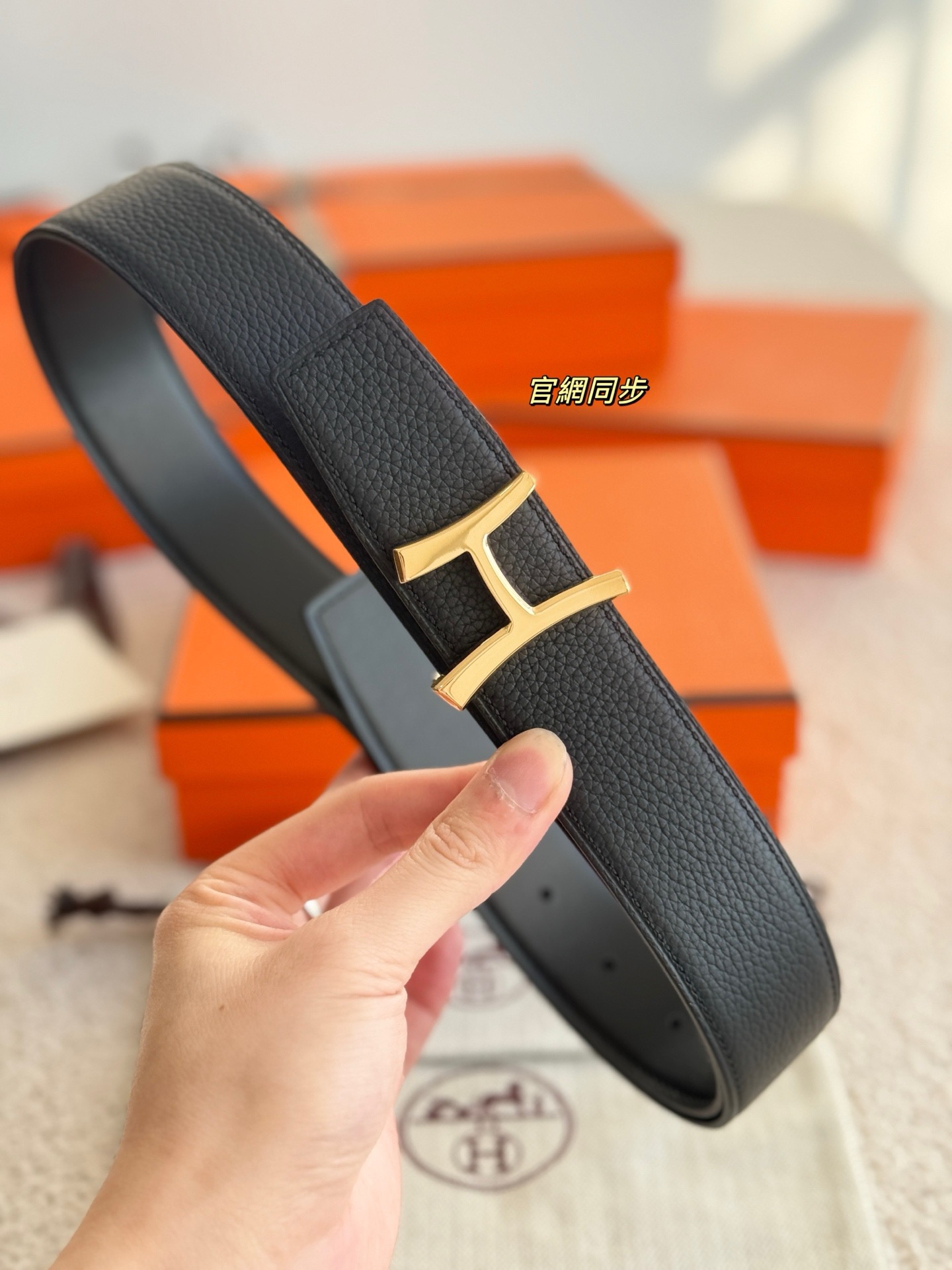 Hermes 에르메스 스크립트 버클 벨트 38mm – 앱솜 / 토고 가죽 (양면 리버서블) 3