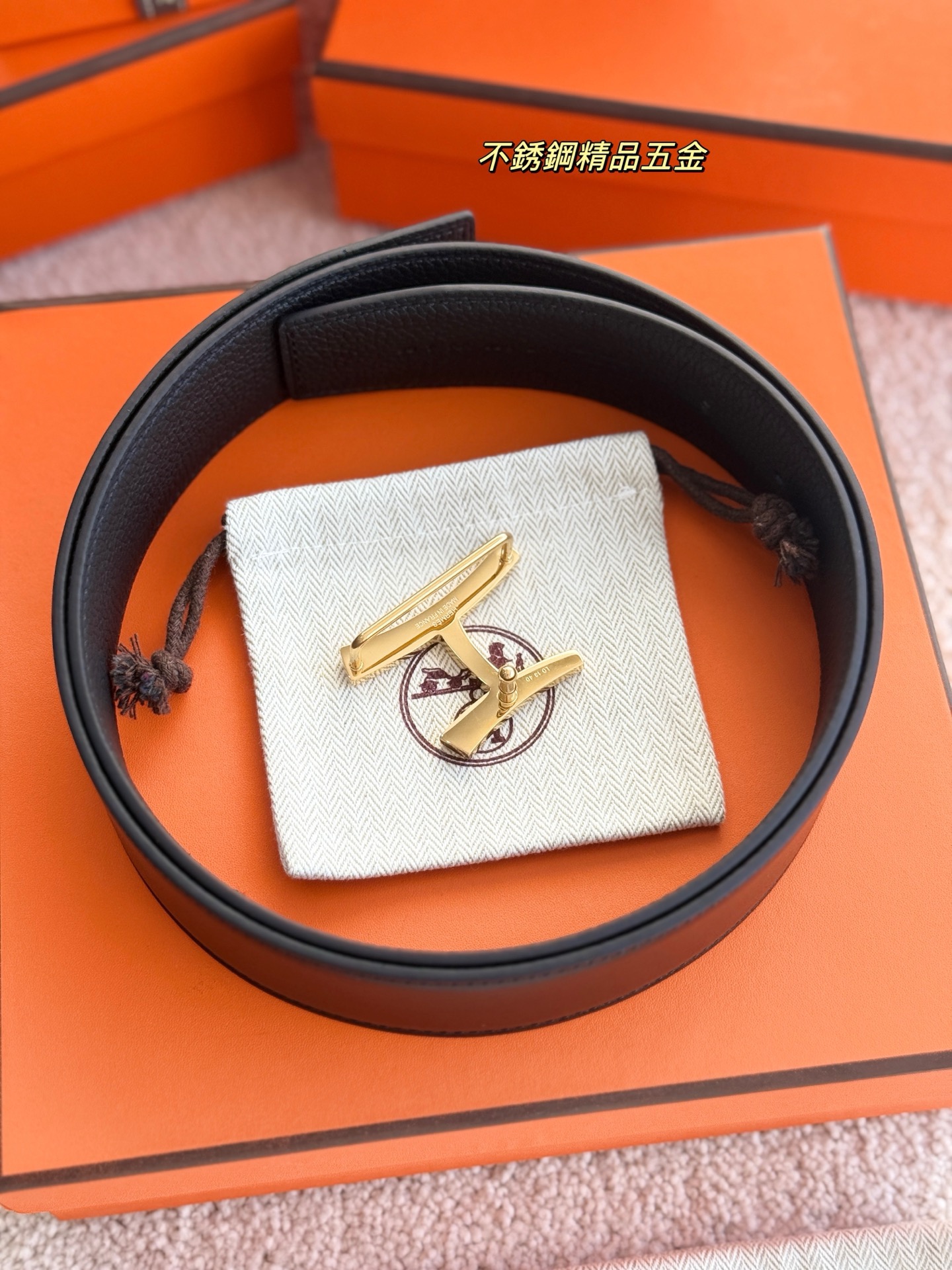 Hermes 에르메스 스크립트 버클 벨트 38mm – 앱솜 / 토고 가죽 (양면 리버서블) 4