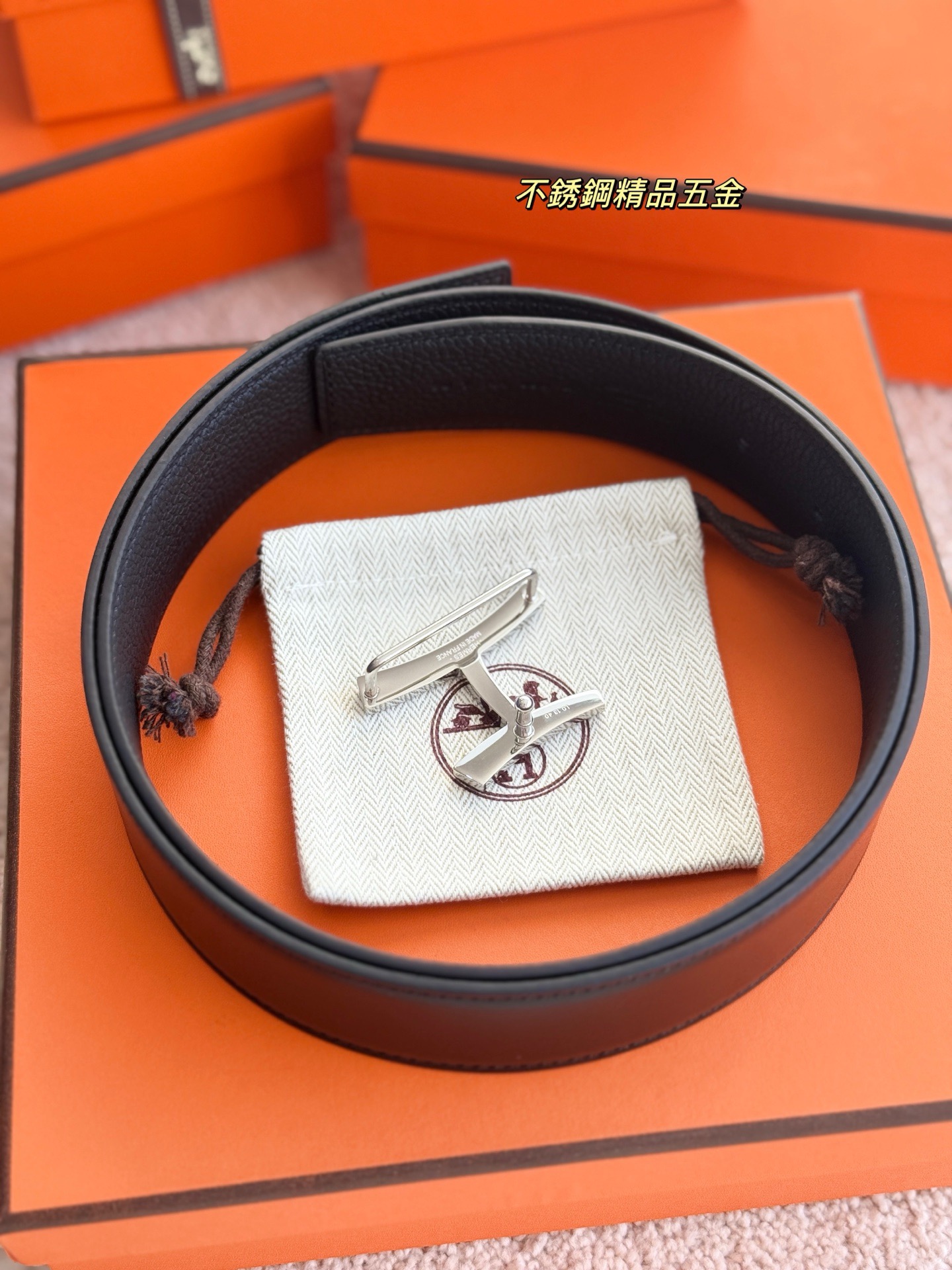 Hermes 에르메스 스크립트 버클 벨트 38mm – 앱솜 / 토고 가죽 (양면 리버서블) 4