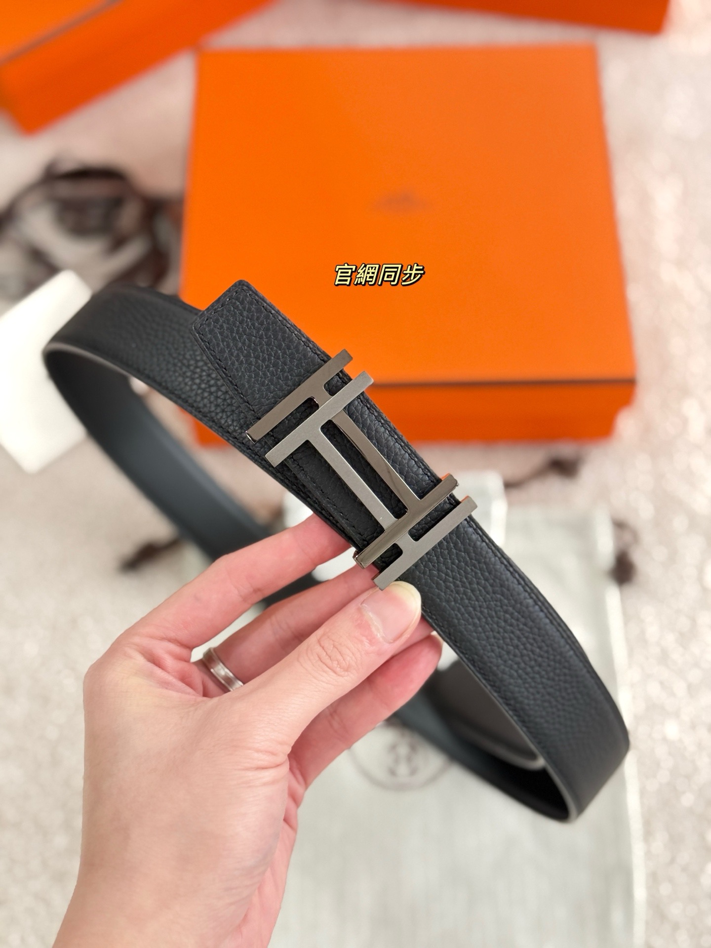 Hermes 에르메스 H AU CARRE 토고 리버서블 가죽 벨트 32mm 3