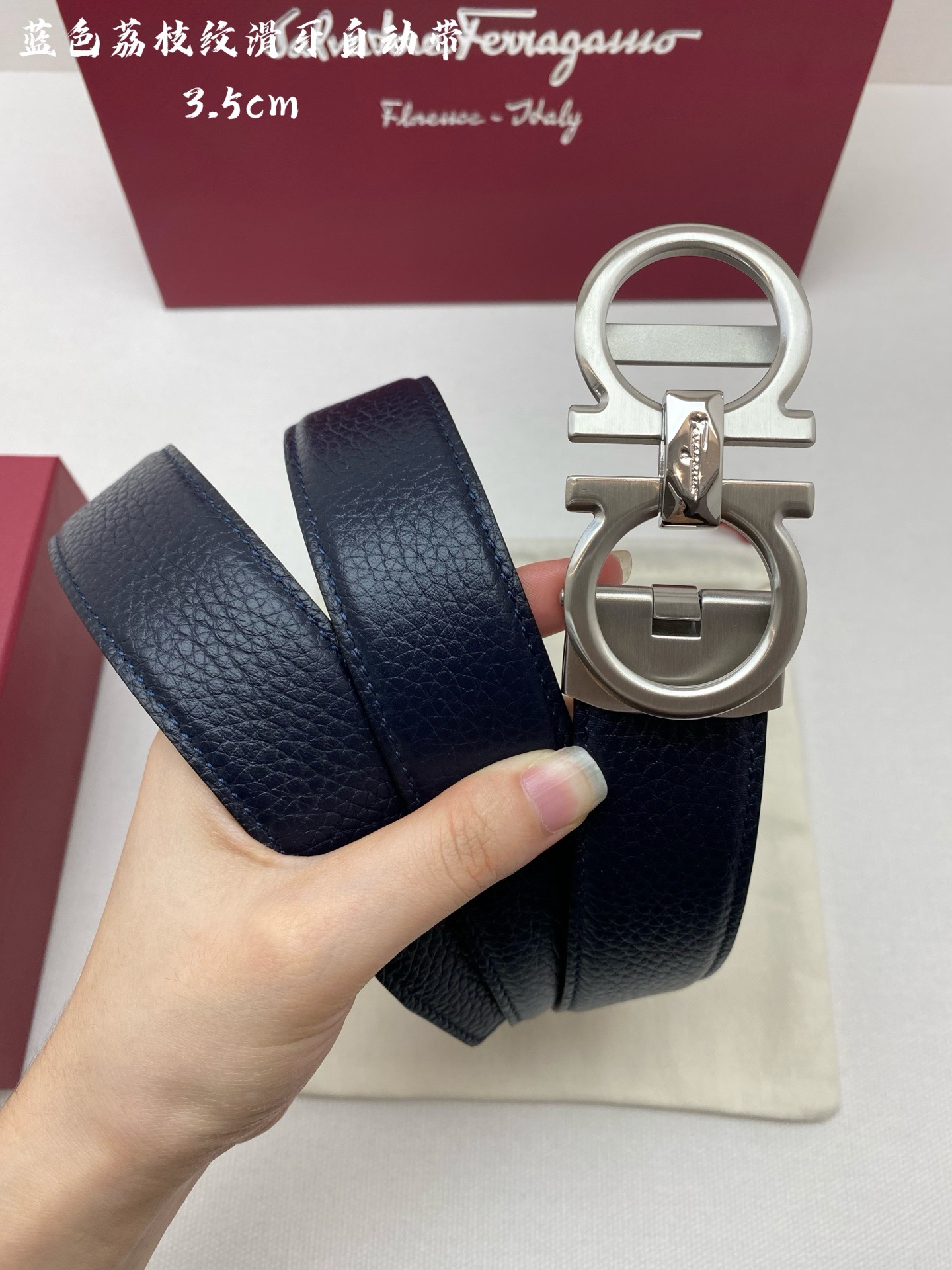 Ferragamo 페라가모 남성 자동 버클 가죽 벨트 4