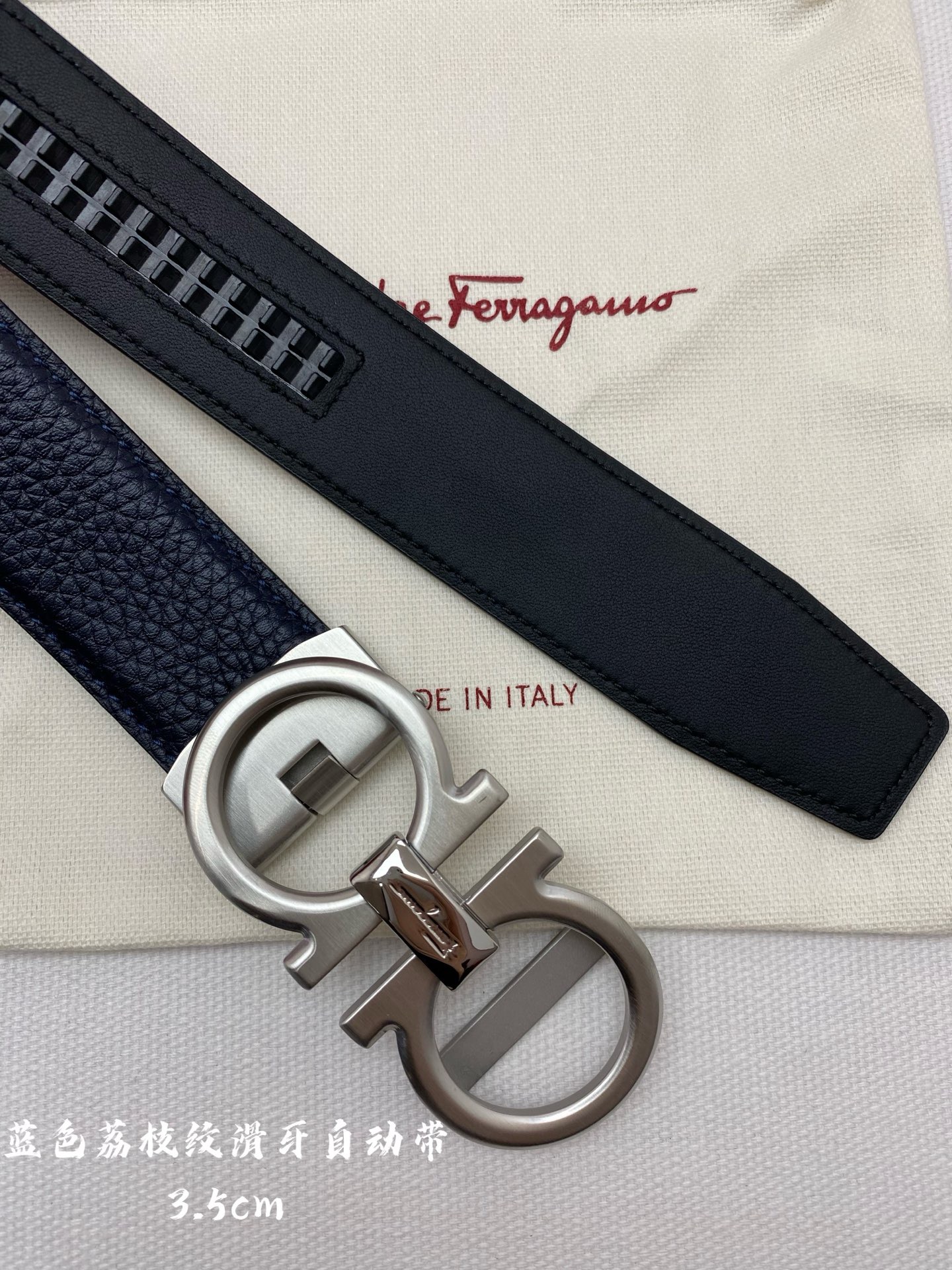 Ferragamo 페라가모 남성 자동 버클 가죽 벨트 5