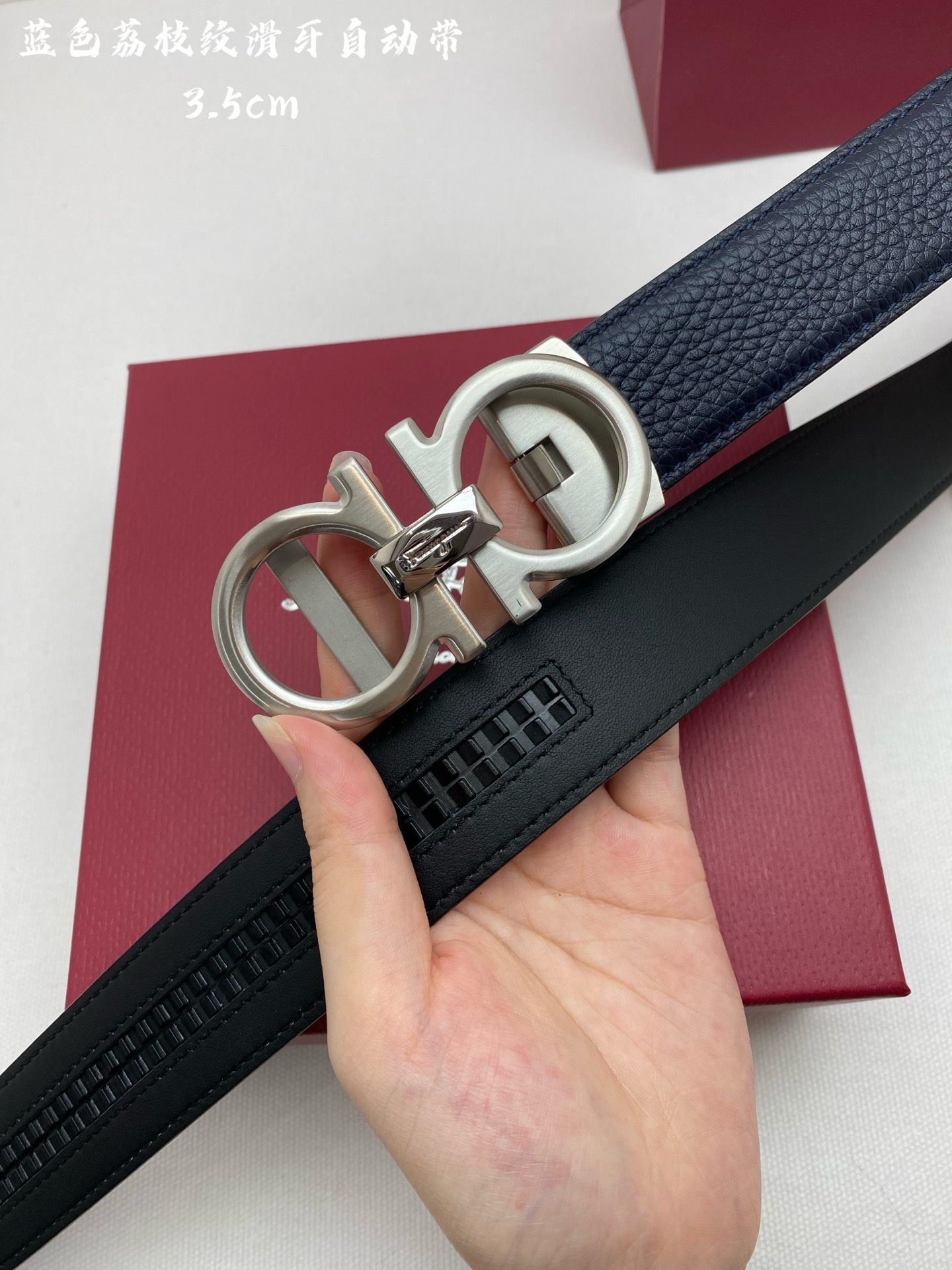 Ferragamo 페라가모 남성 자동 버클 가죽 벨트 6