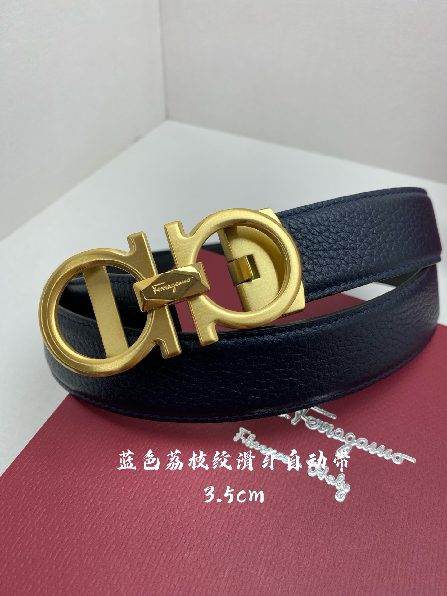 Ferragamo 페라가모 남성 자동 버클 가죽 벨트 8