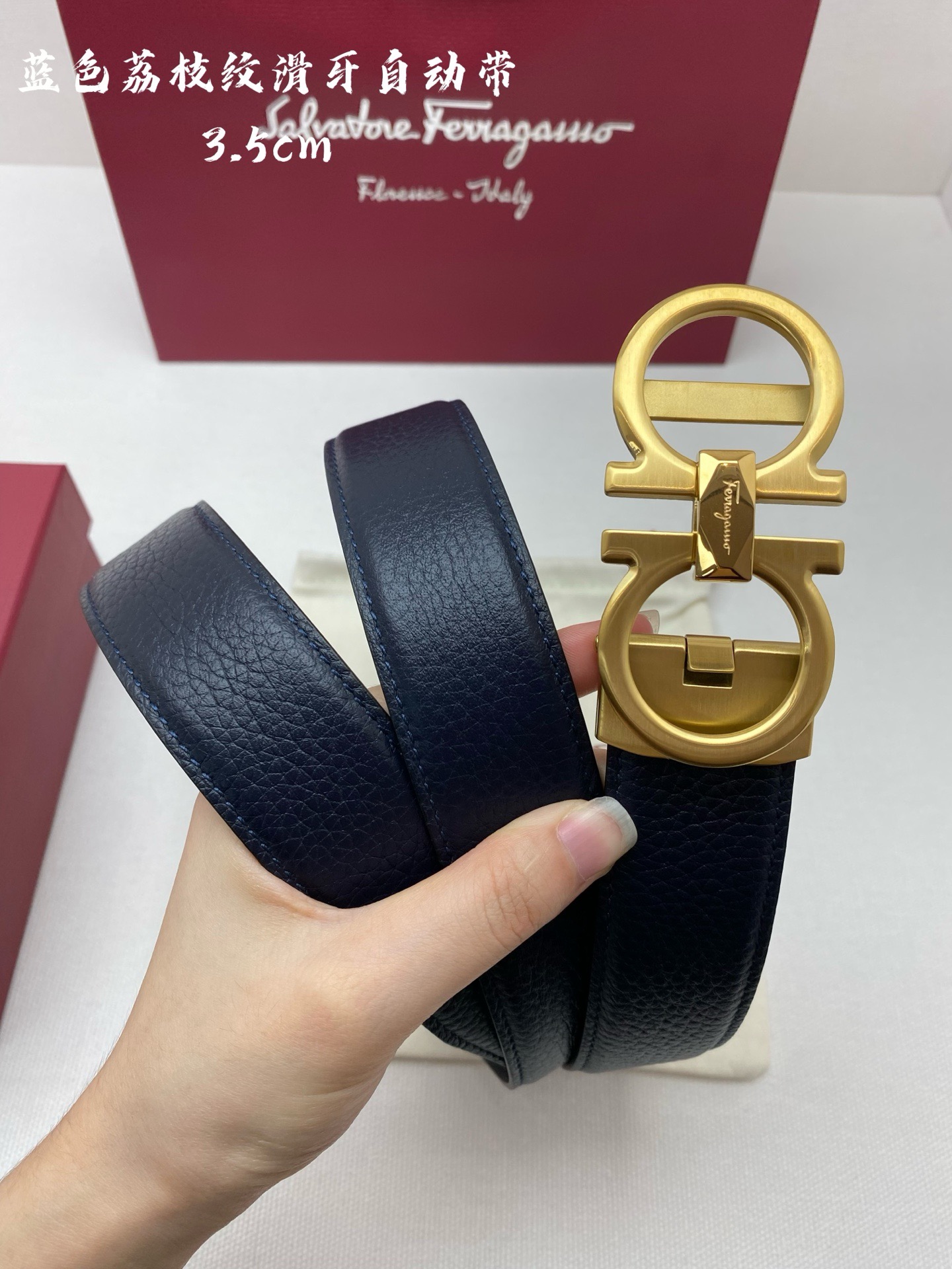 Ferragamo 페라가모 남성 자동 버클 가죽 벨트 10