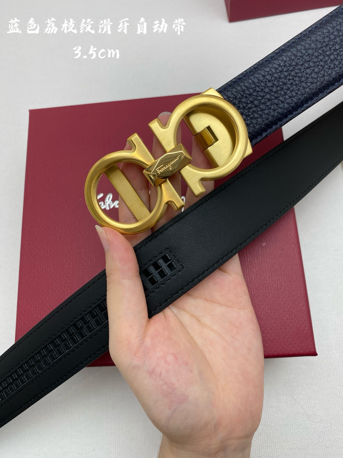 Ferragamo 페라가모 남성 자동 버클 가죽 벨트 12