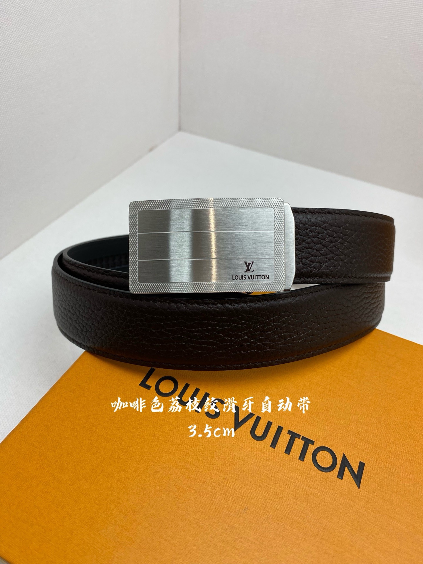 Louis Vuitton 루이비통 남성 자동 버클 가죽 벨트 3.5cm 2