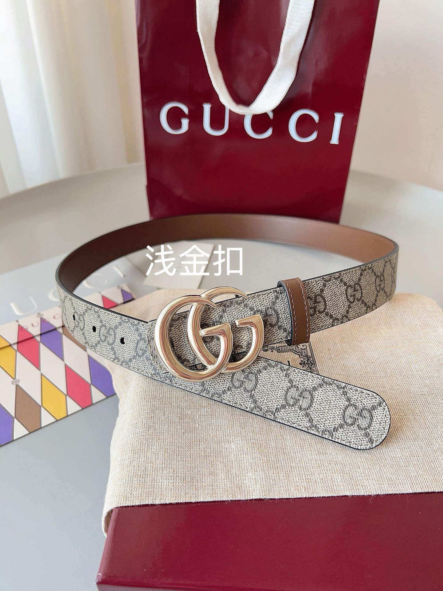 Gucci 구찌 GG 마몬트 GG 슈프림 리버서블 가죽 벨트 2