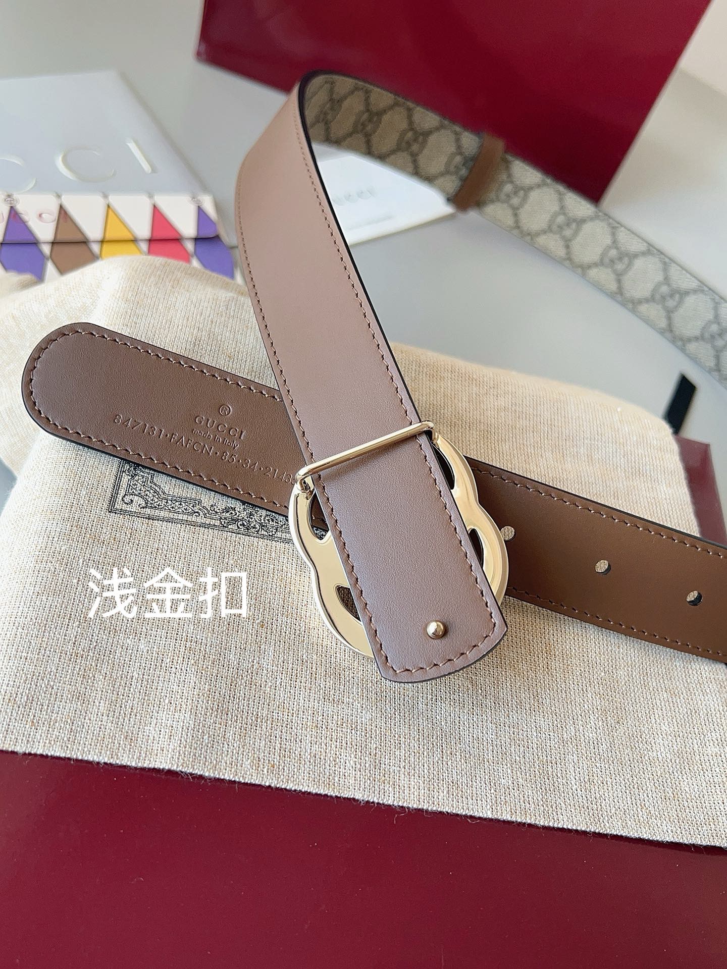 Gucci 구찌 GG 마몬트 GG 슈프림 리버서블 가죽 벨트 3