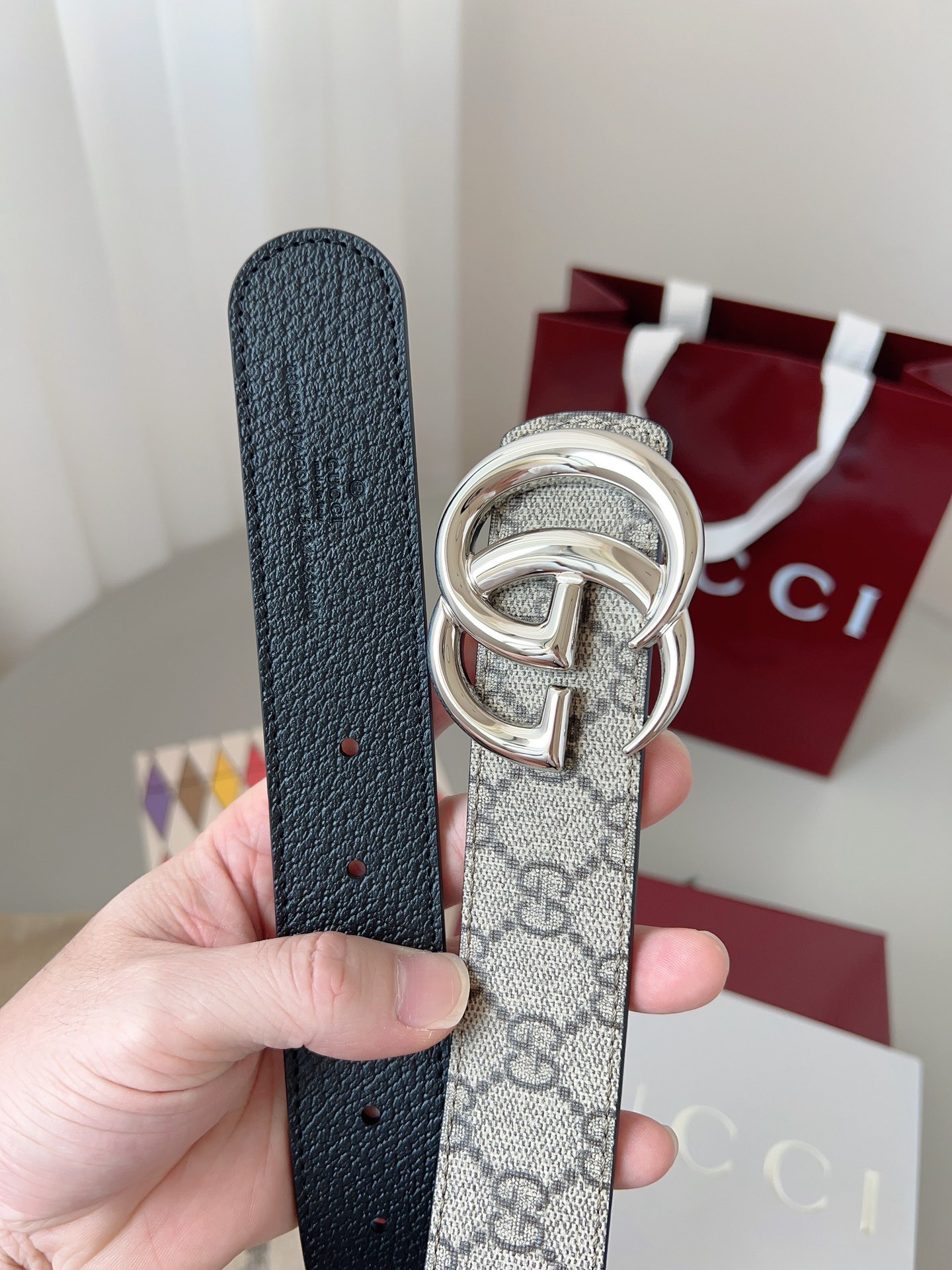 Gucci 구찌 GG 마몬트 리버서블 더블 G 벨트 4