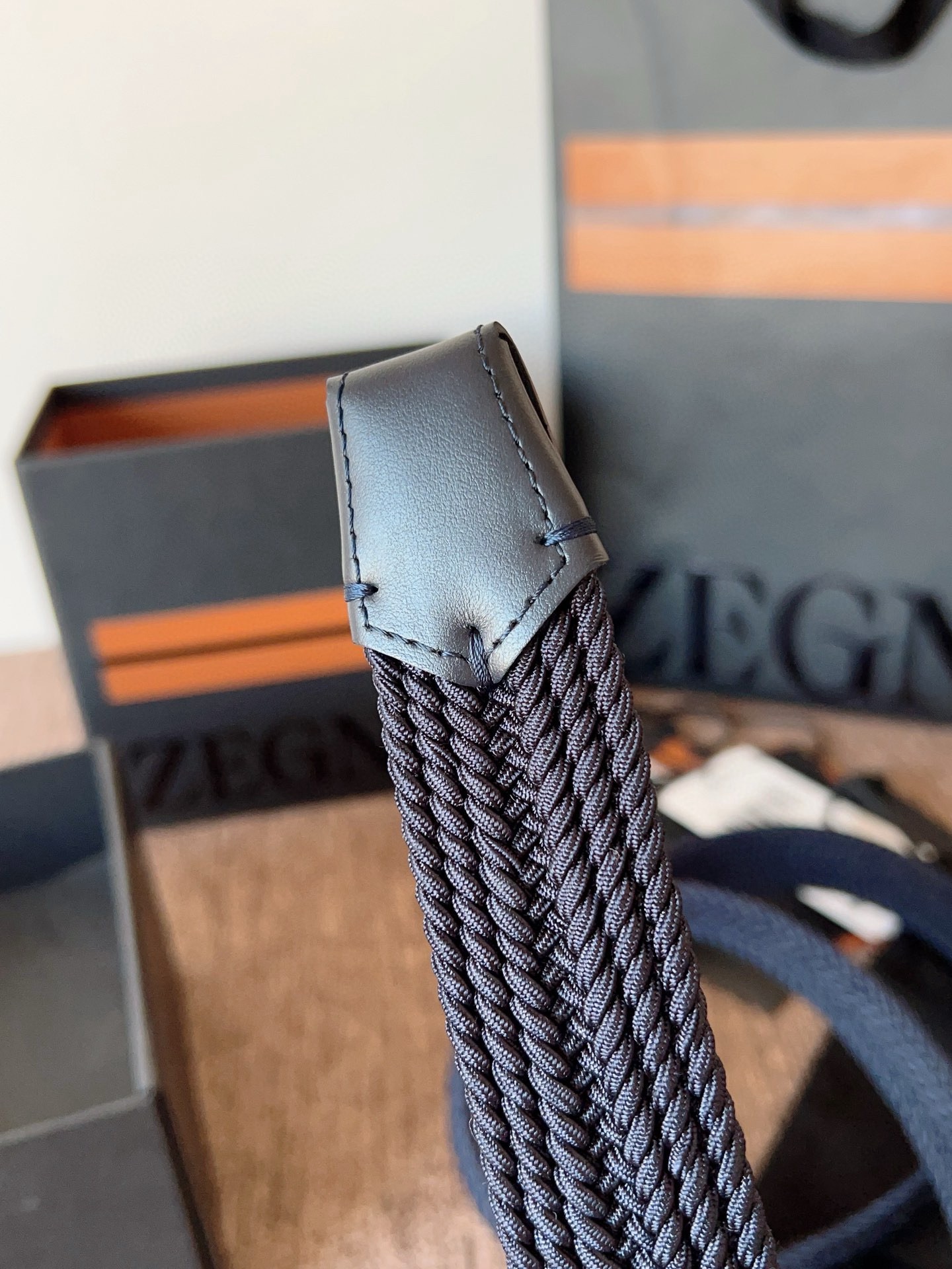 Zegna 제냐 직조 탄성 남성 벨트 6