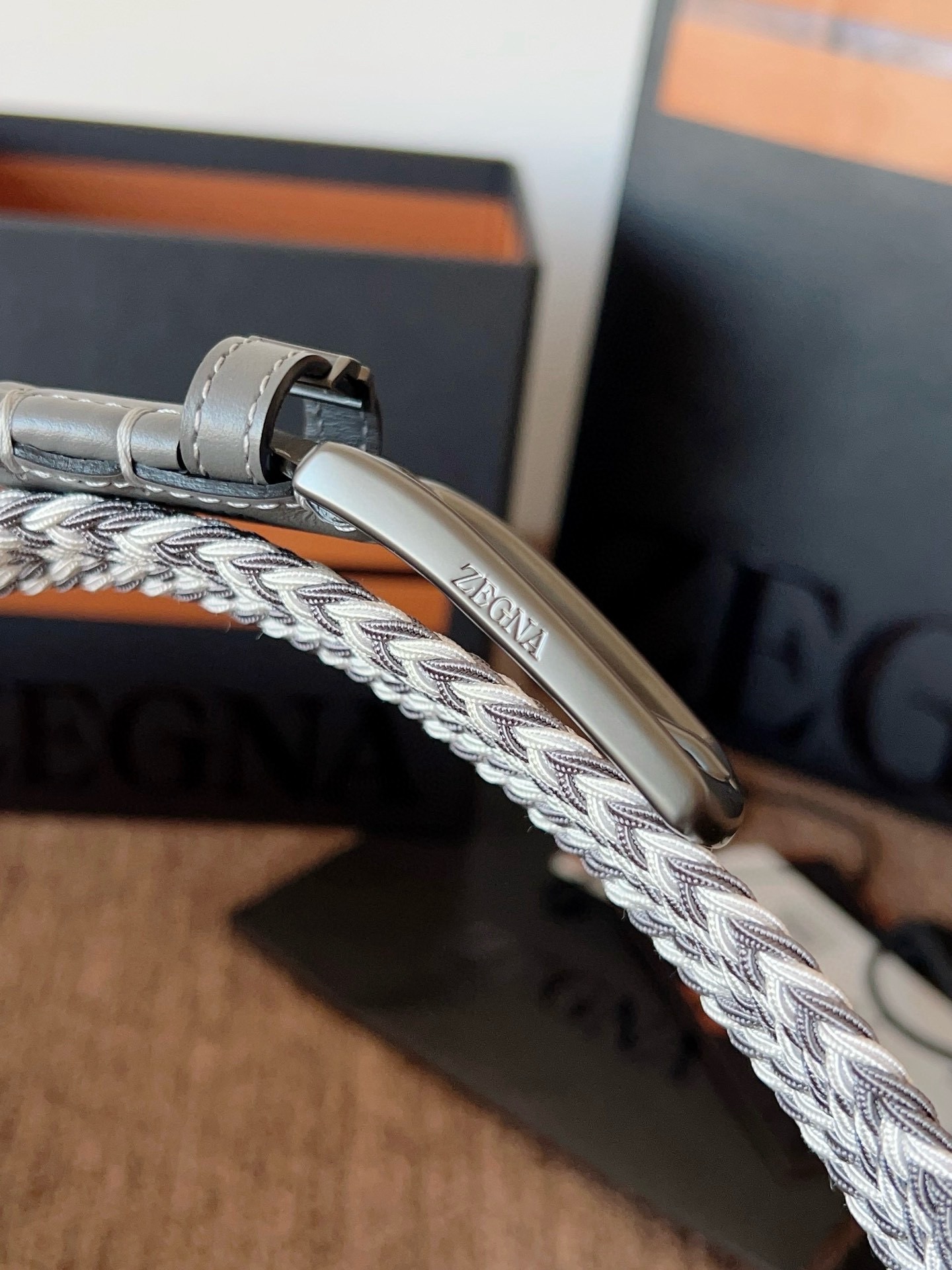 Zegna 제냐 직조 탄성 남성 벨트 7