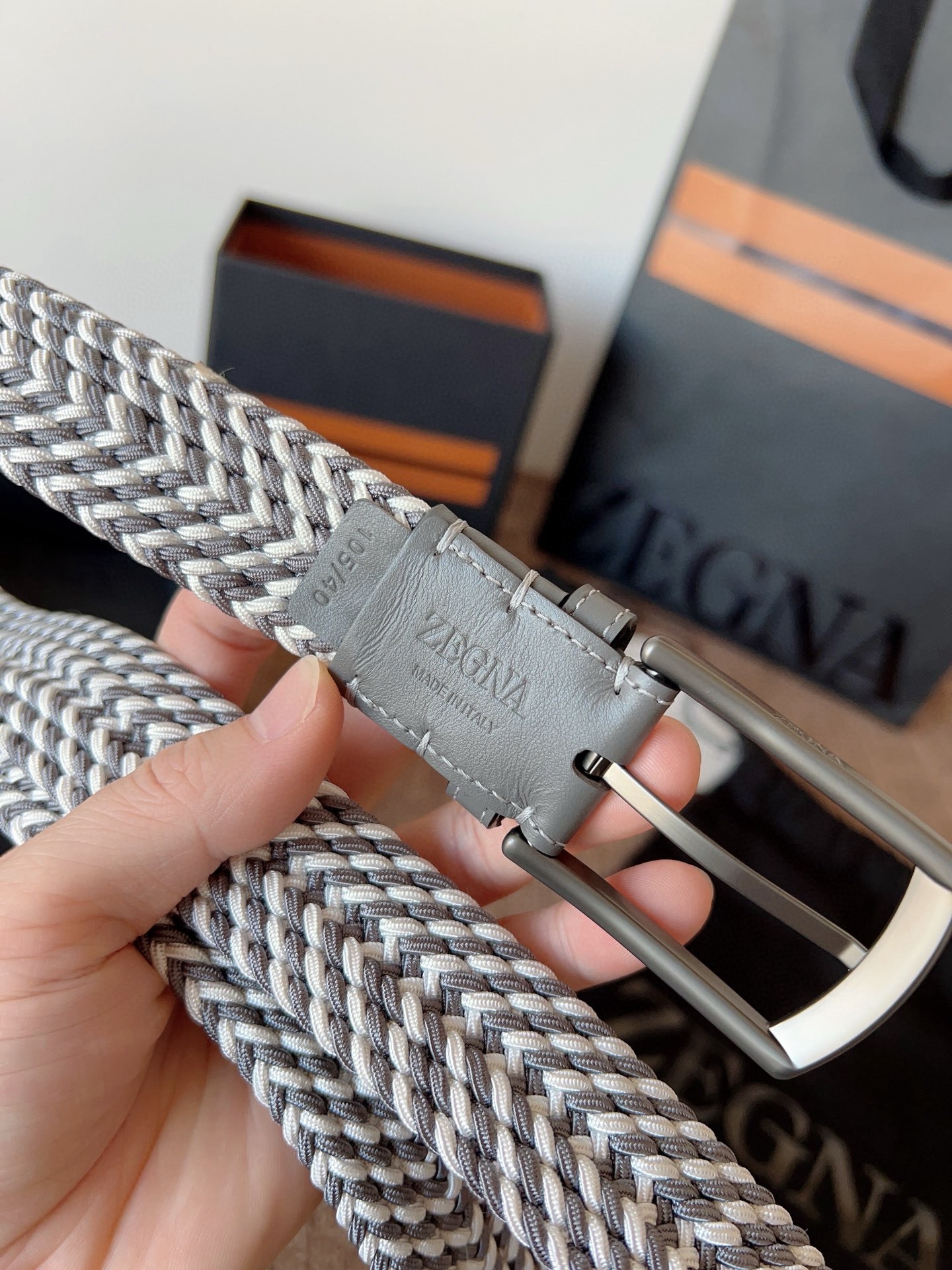 Zegna 제냐 직조 탄성 남성 벨트 8