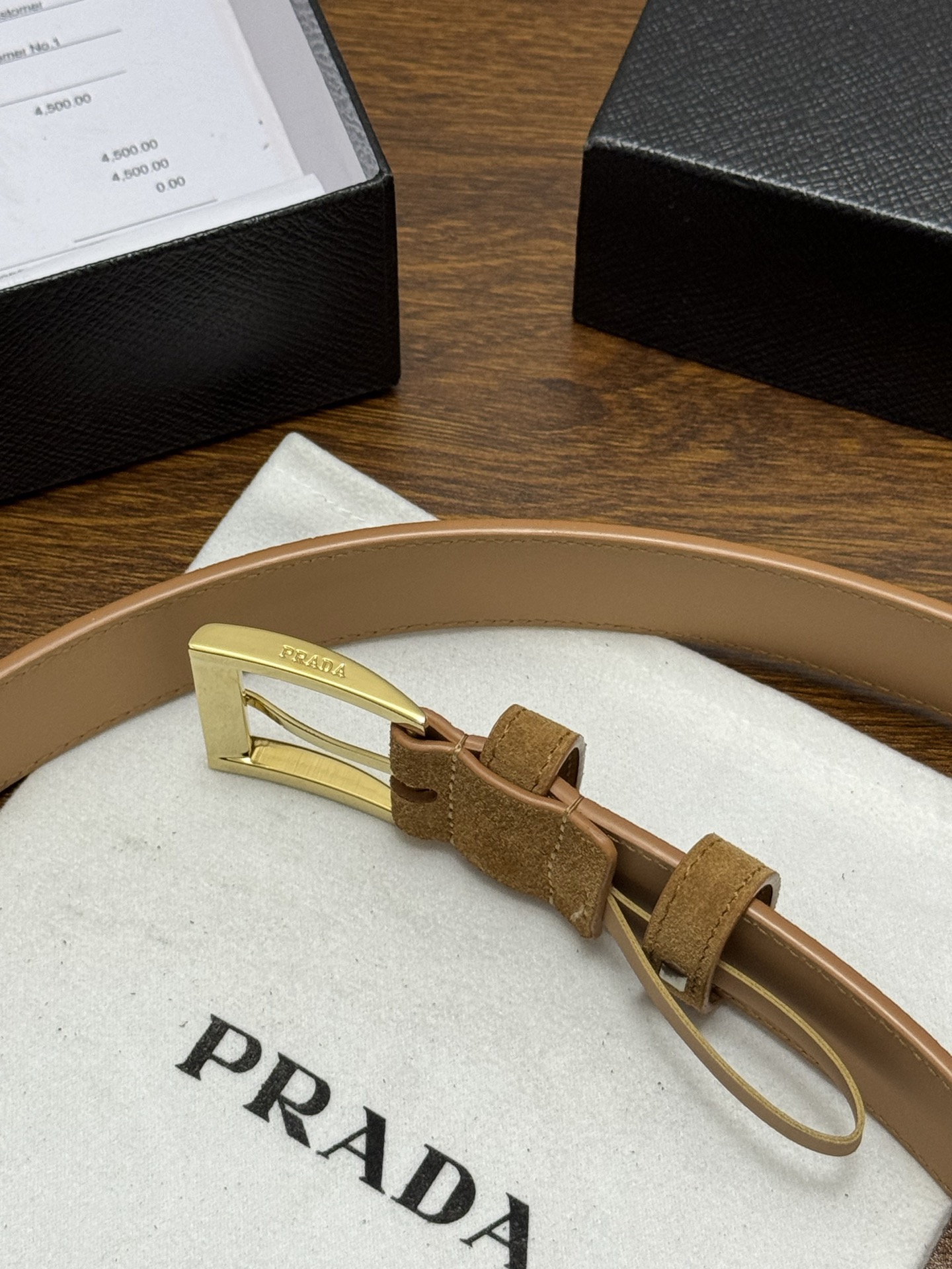 PRADA 프라다 스웨이드 가죽 벨트 5