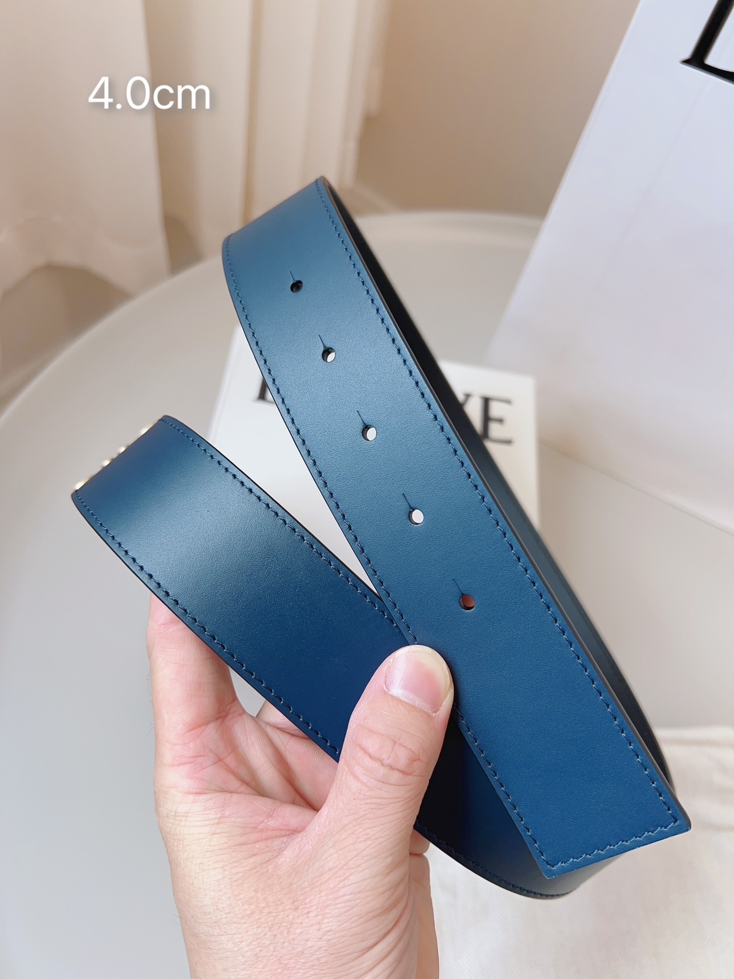 Loewe 로에베 양면 가죽 Anagram 버클 벨트 3