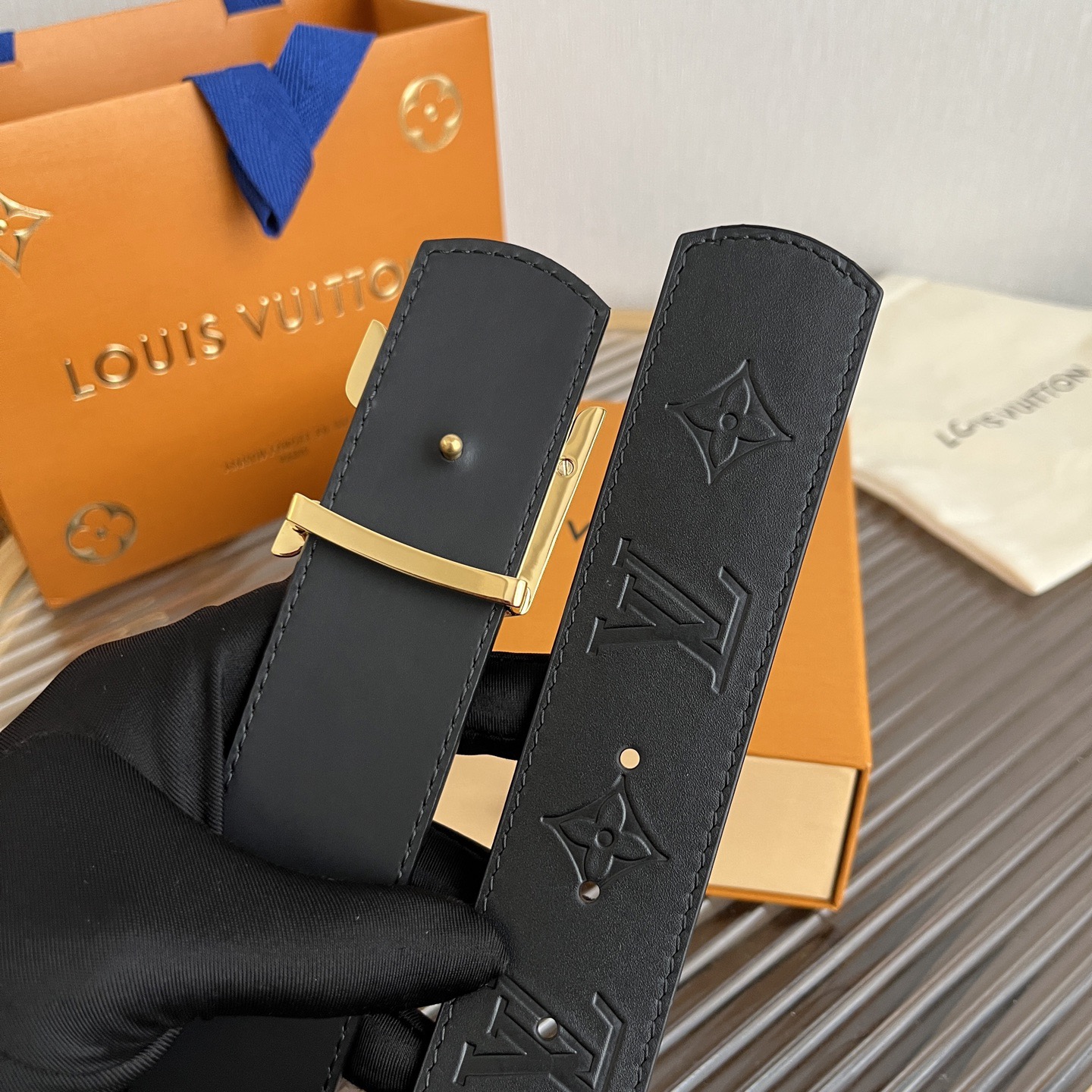 Louis Vuitton 루이비통 루이 비통 모노그램 레인보우 버클 소가죽 벨트 4