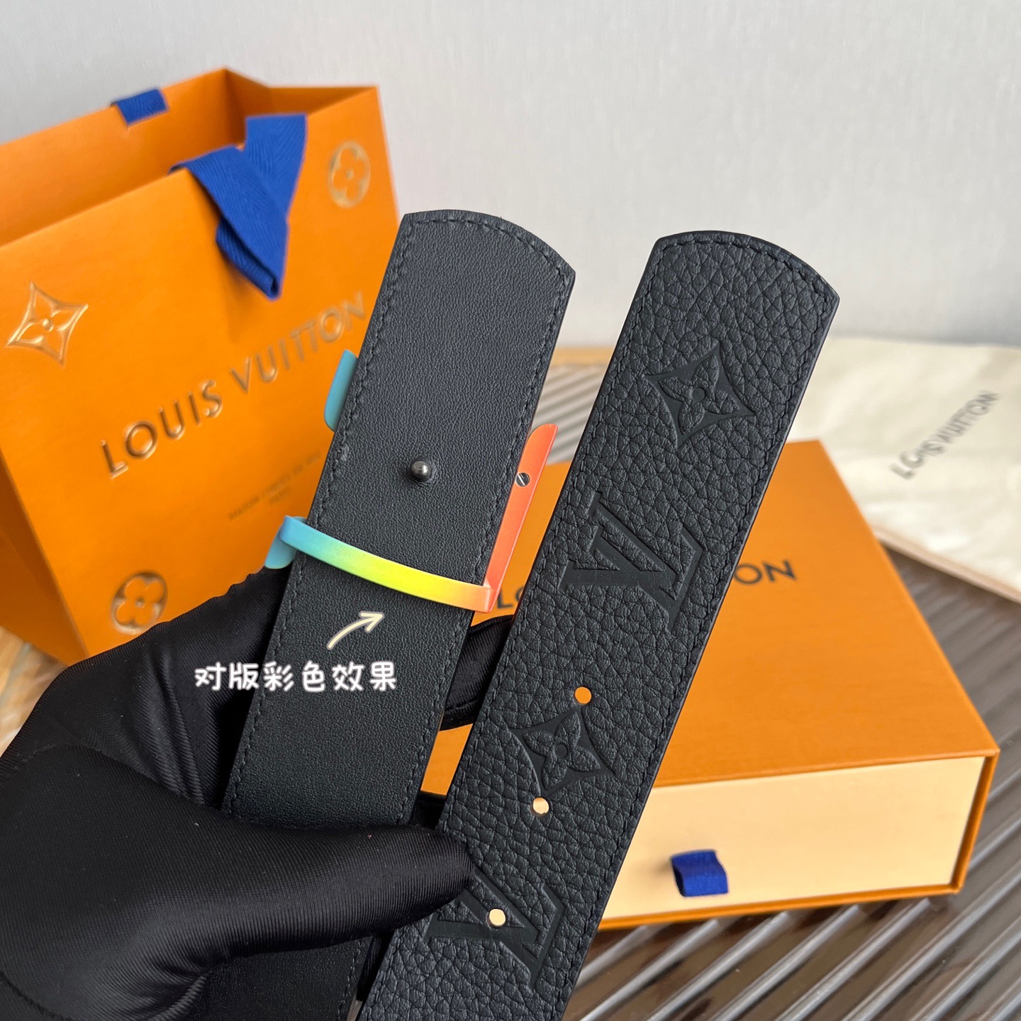 Louis Vuitton 루이비통 루이 비통 모노그램 레인보우 버클 소가죽 벨트 6