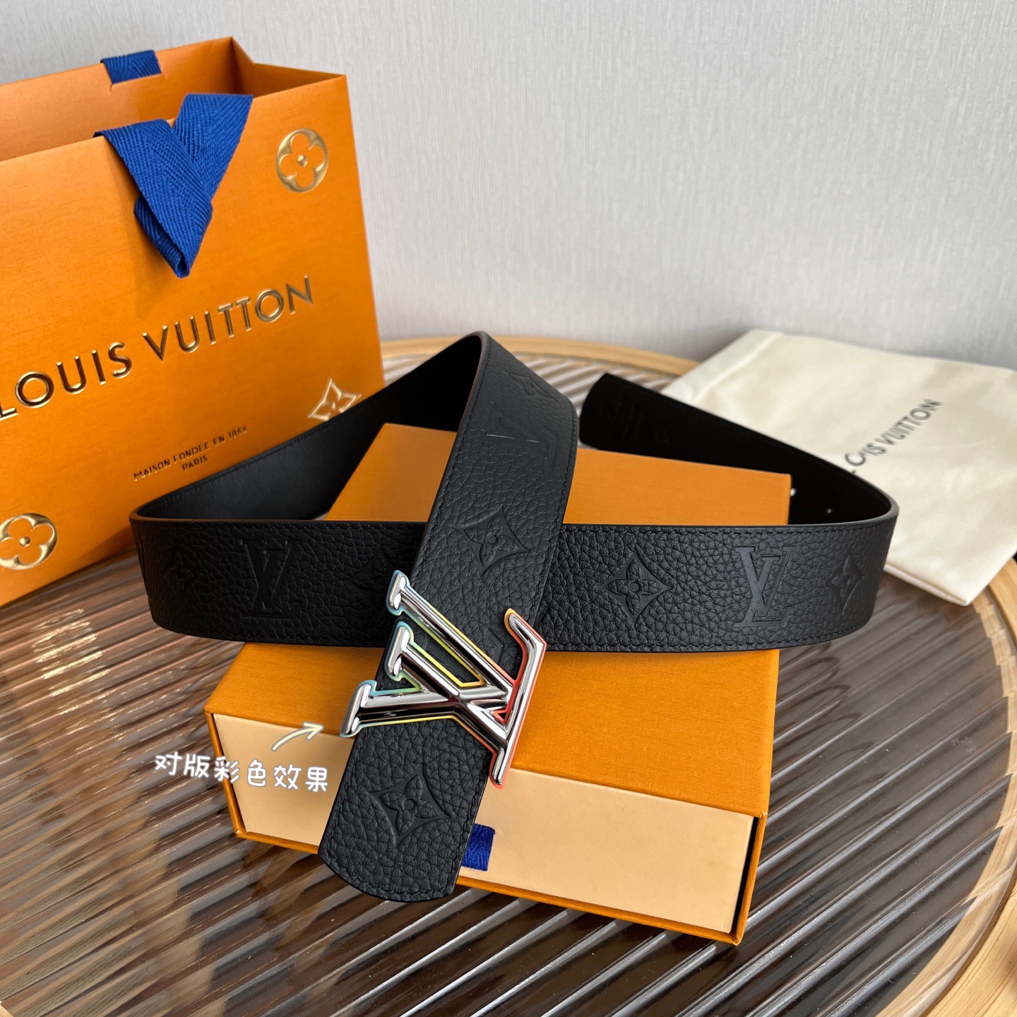 Louis Vuitton 루이비통 루이 비통 모노그램 레인보우 버클 소가죽 벨트 7