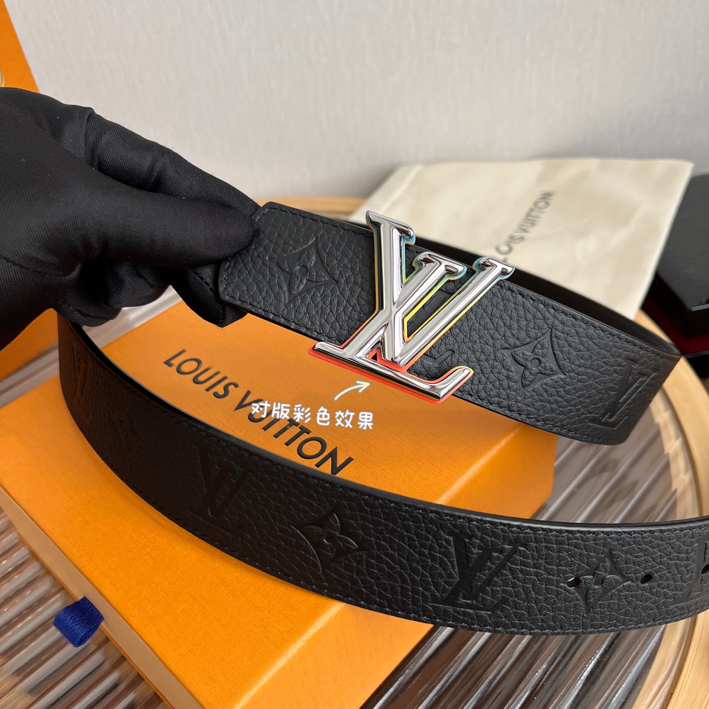 Louis Vuitton 루이비통 루이 비통 모노그램 레인보우 버클 소가죽 벨트 8