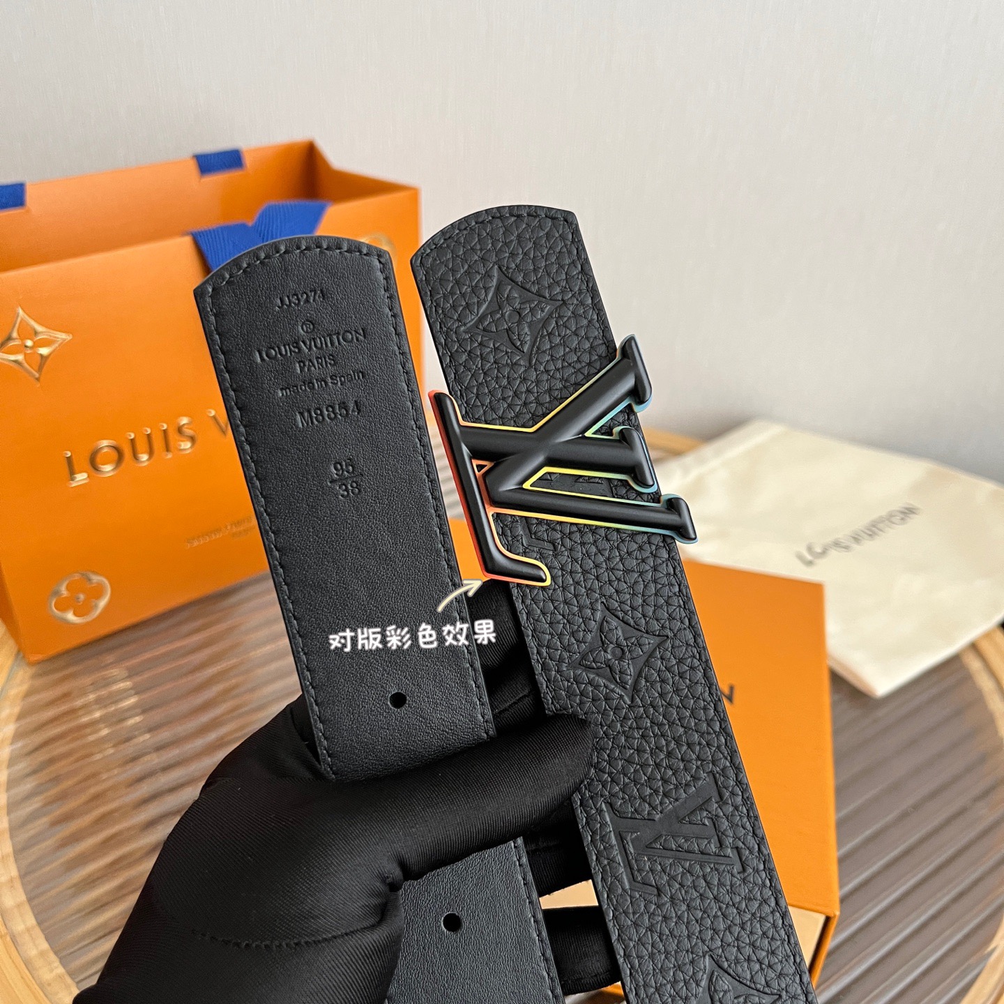 Louis Vuitton 루이비통 루이 비통 모노그램 레인보우 버클 소가죽 벨트 4