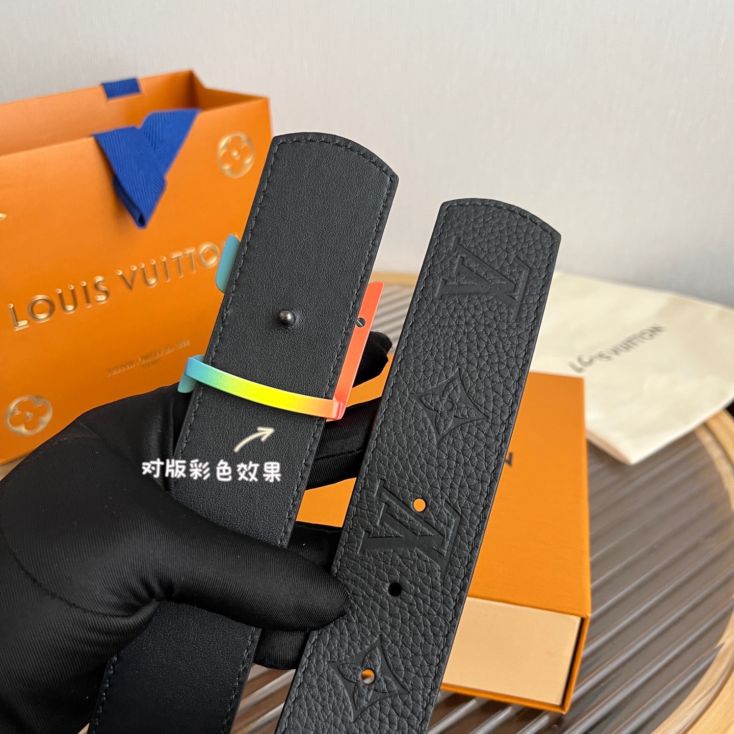 Louis Vuitton 루이비통 루이 비통 모노그램 레인보우 버클 소가죽 벨트 5