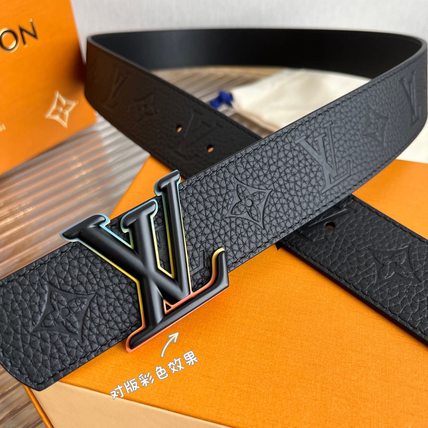 Louis Vuitton 루이비통 루이 비통 모노그램 레인보우 버클 소가죽 벨트 8