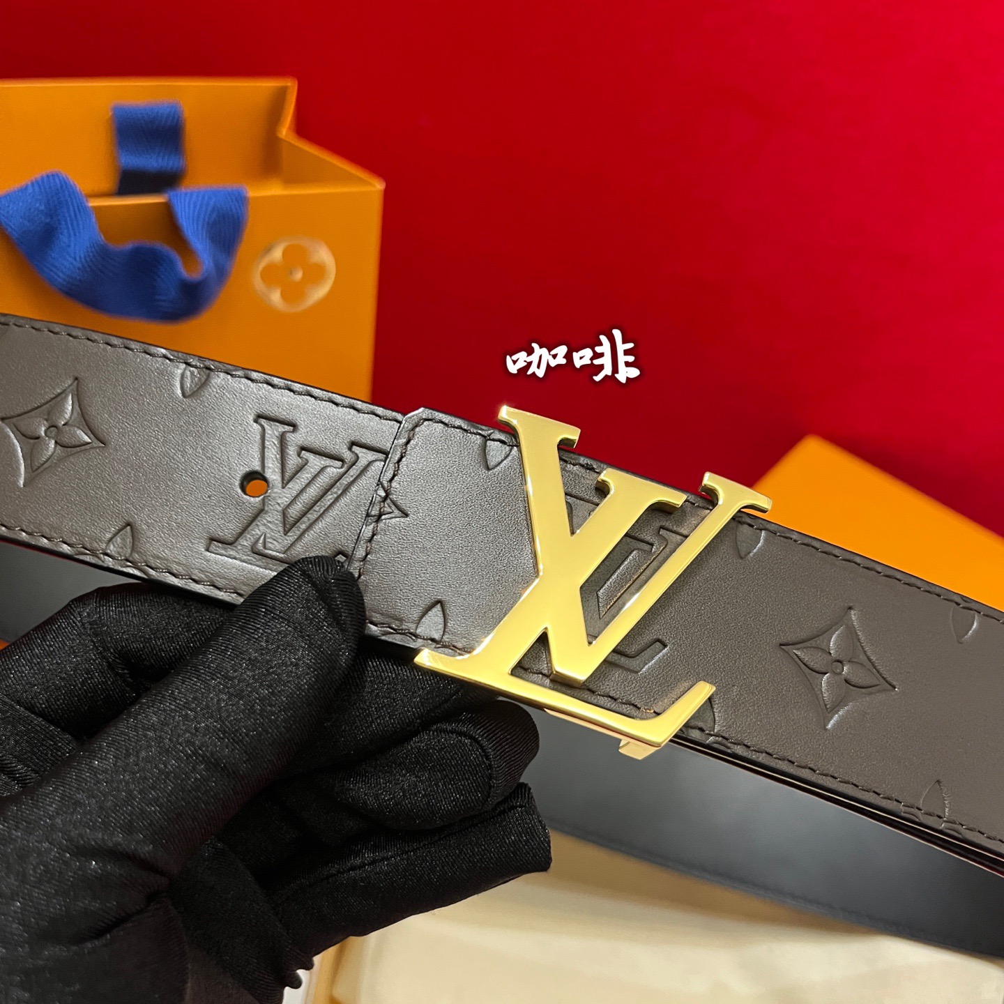 Louis Vuitton 루이비통 루이 비통 남성 진주 장식 모노그램 가죽 벨트 2