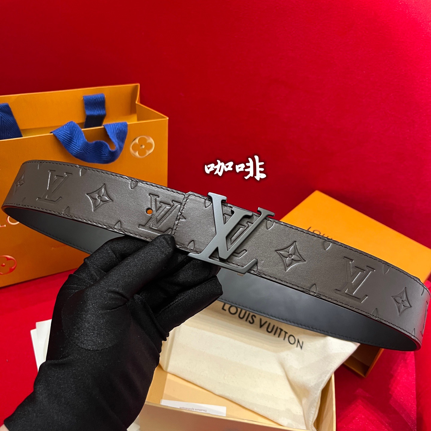 Louis Vuitton 루이비통 루이 비통 남성 진주 장식 모노그램 가죽 벨트 7