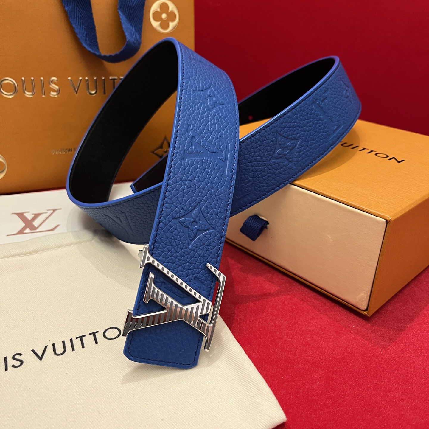 Louis Vuitton 루이비통 루이 비통 토고 패턴 모노그램 남성 가죽 벨트 7