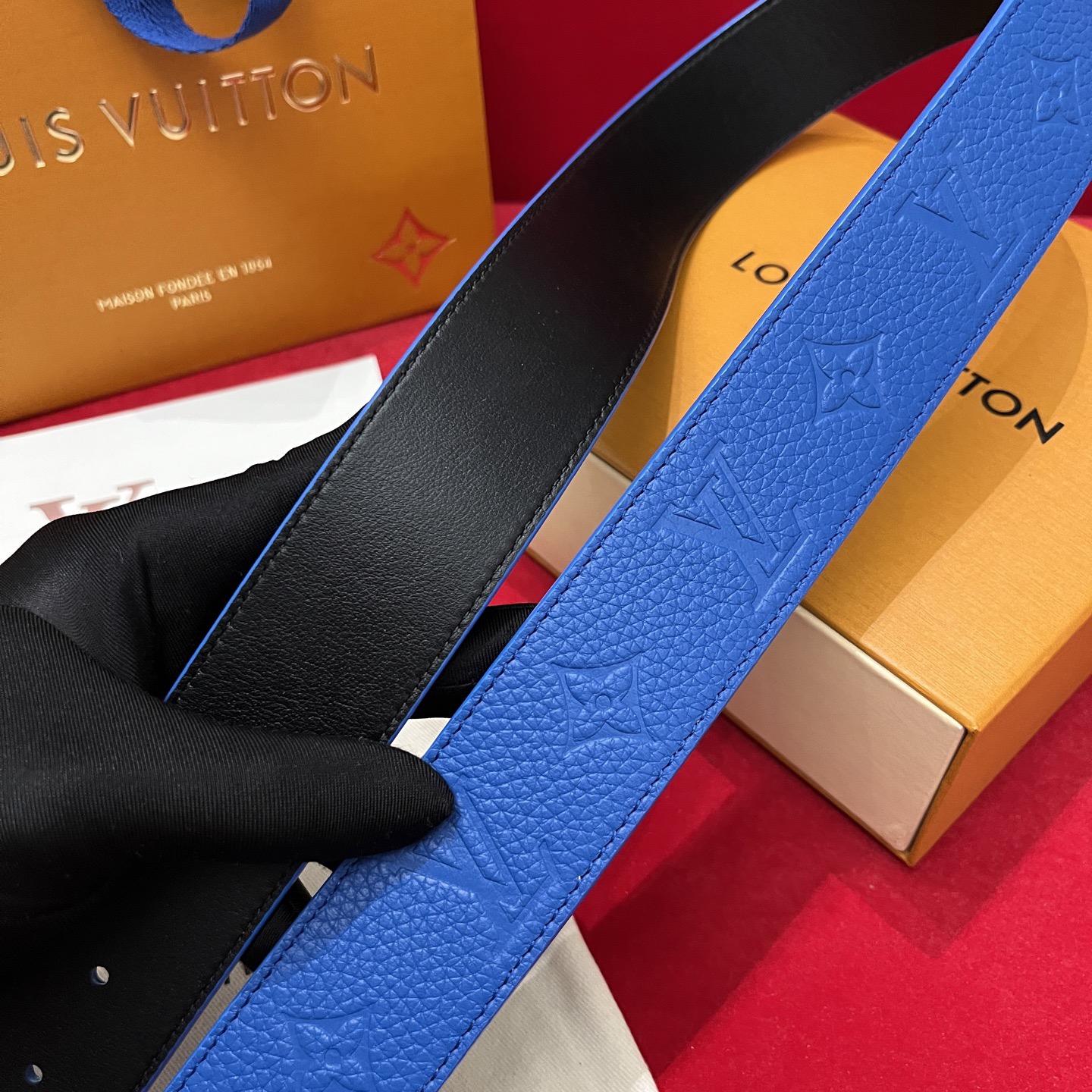 Louis Vuitton 루이비통 루이 비통 토고 패턴 모노그램 남성 가죽 벨트 9