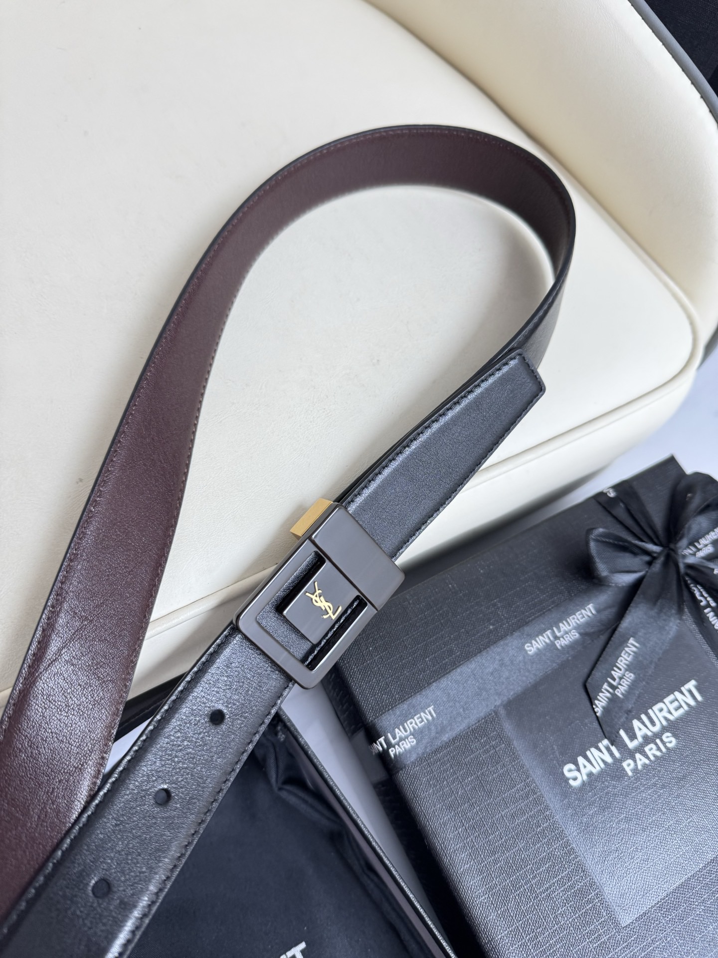 Saint Laurent 생로랑 남녀공용 가죽 벨트 7