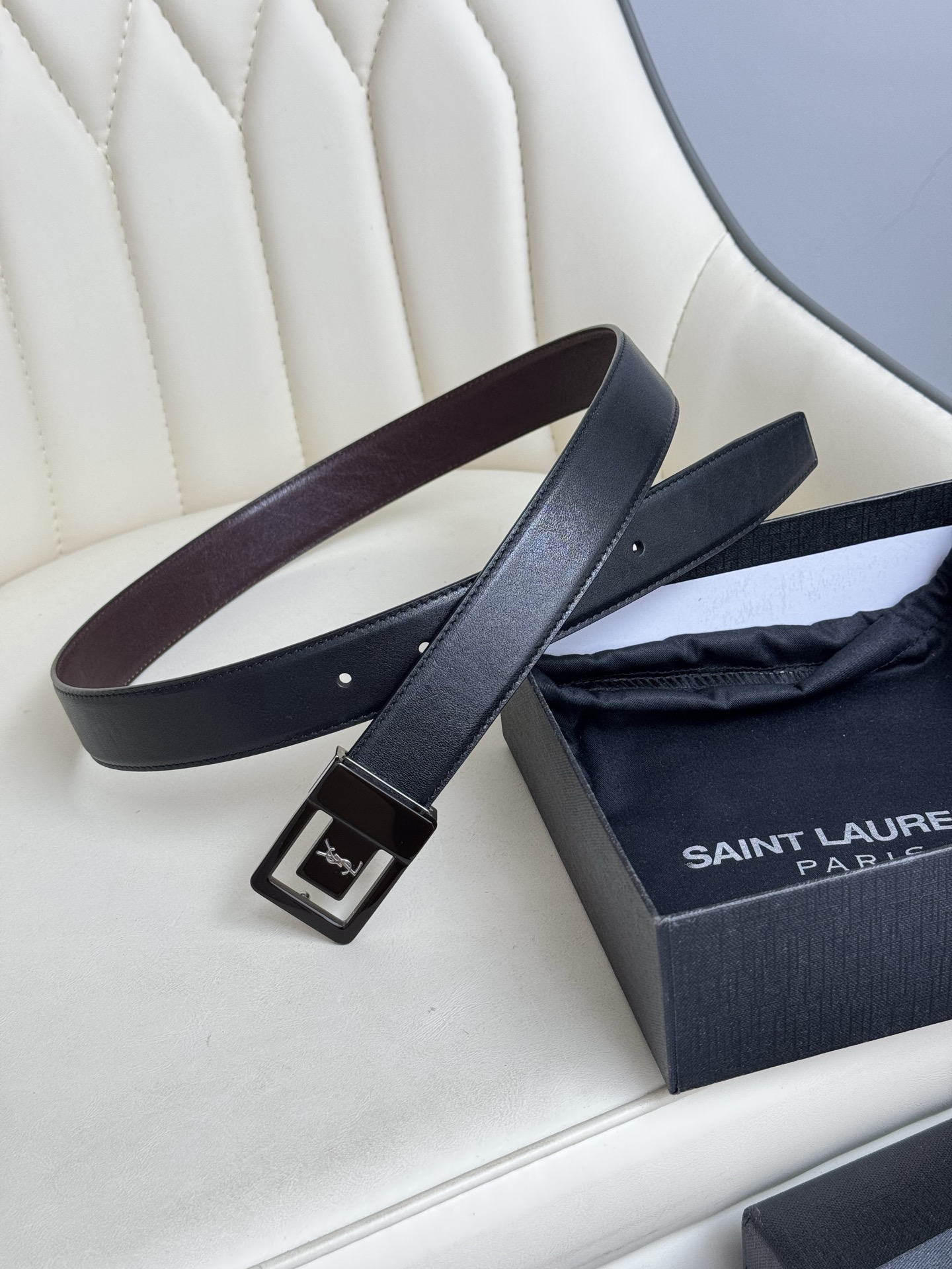 Saint Laurent 생로랑 남녀공용 가죽 벨트 3