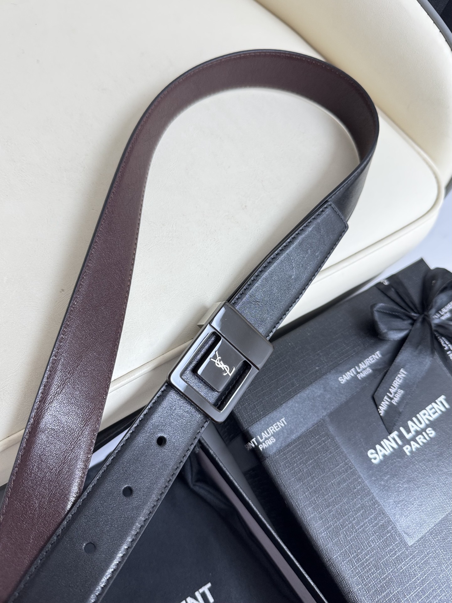 Saint Laurent 생로랑 남녀공용 가죽 벨트 7