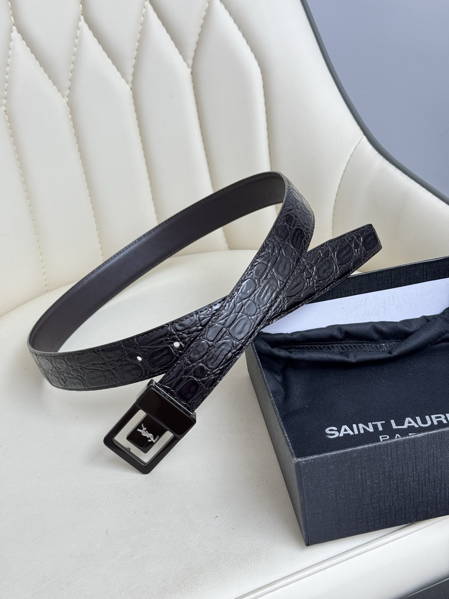 Saint Laurent 생로랑 남녀공용 가죽 벨트 3