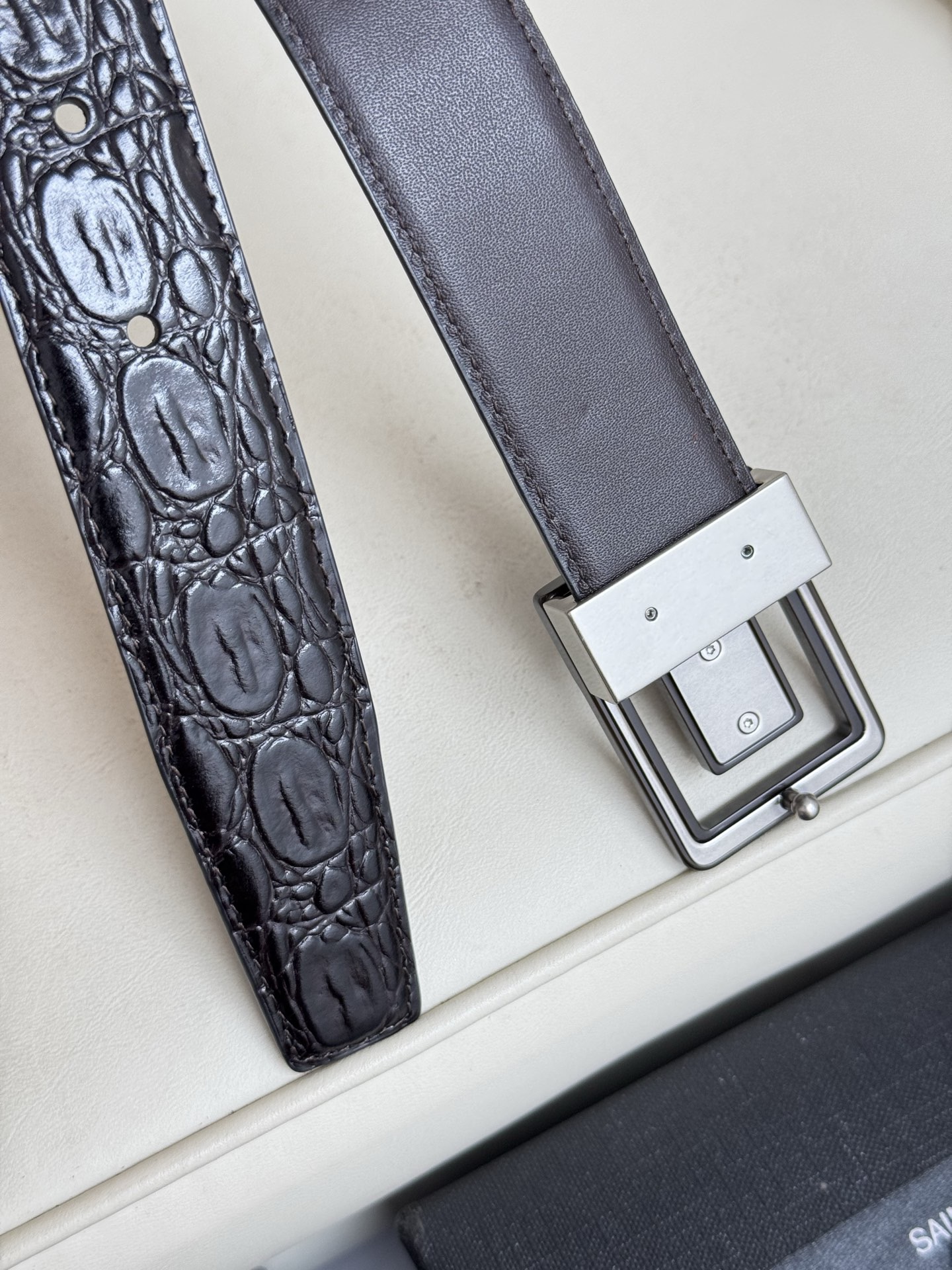 Saint Laurent 생로랑 남녀공용 가죽 벨트 6