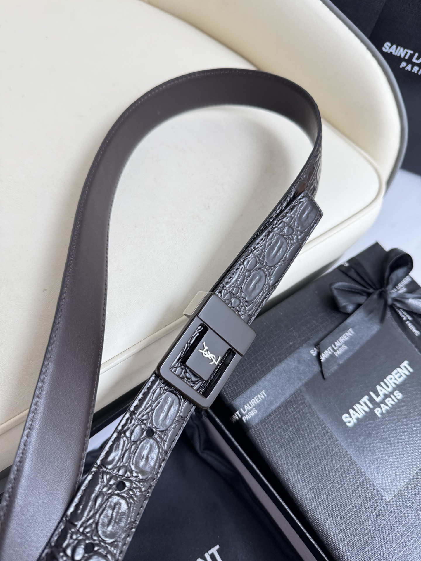 Saint Laurent 생로랑 남녀공용 가죽 벨트 7