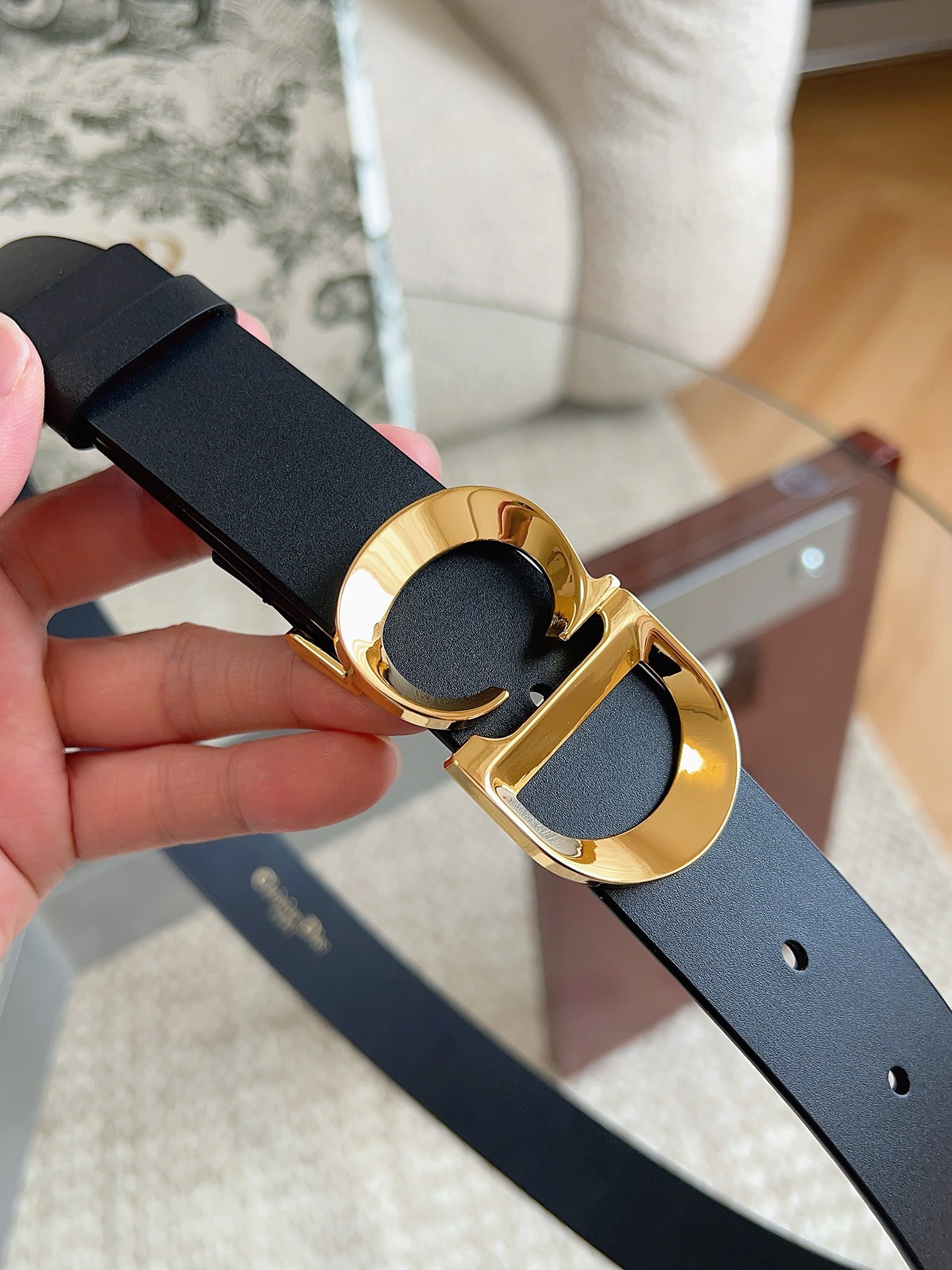 Dior 디올 Cest Dior 블랙 소가죽 벨트 3