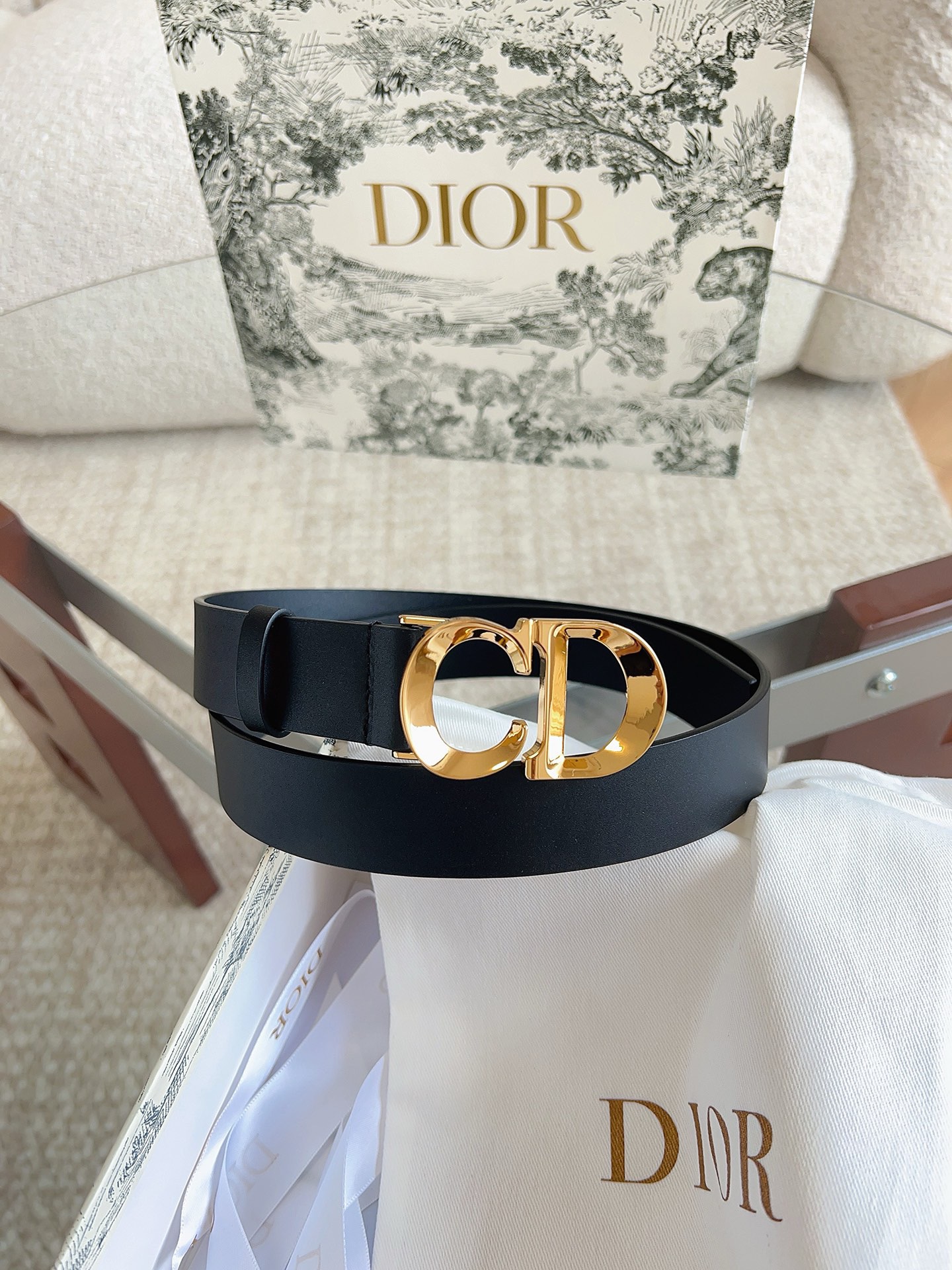 Dior 디올 Cest Dior 블랙 소가죽 벨트 5