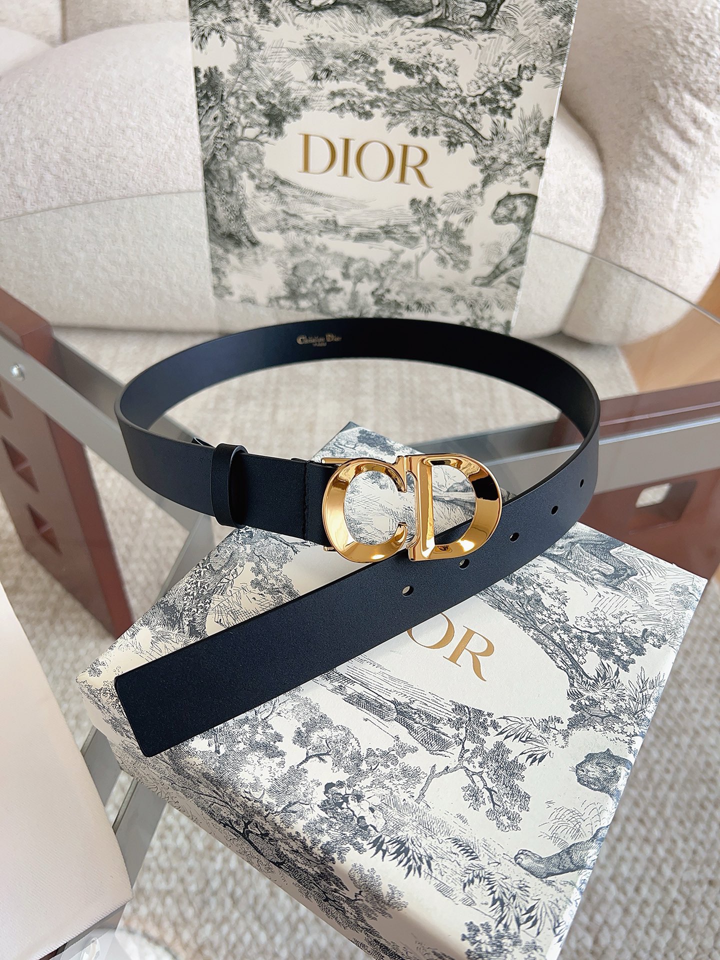 Dior 디올 Cest Dior 블랙 소가죽 벨트 7