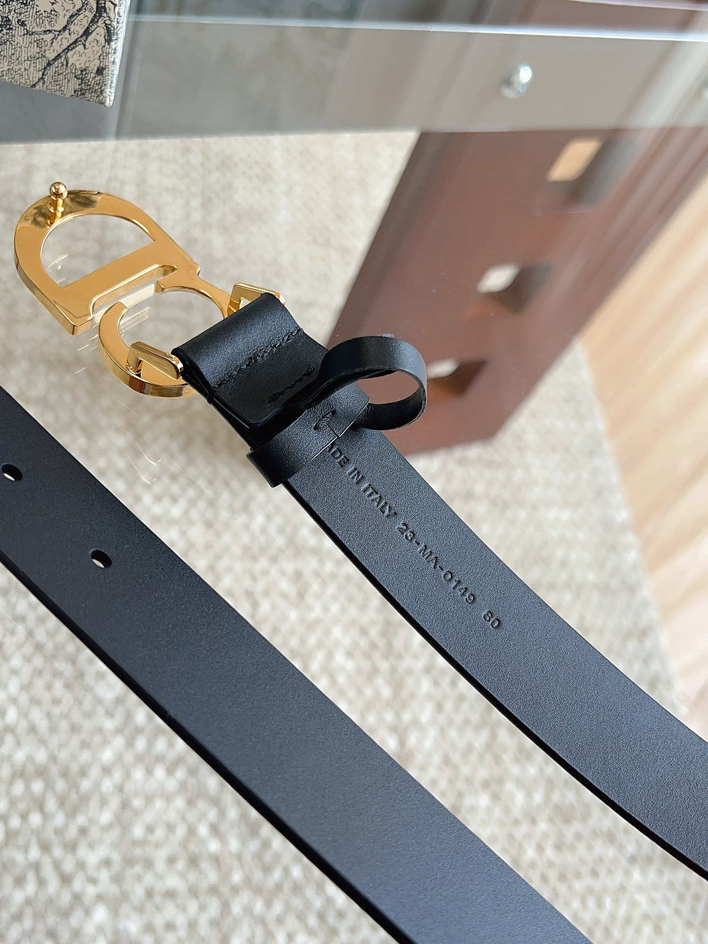 Dior 디올 Cest Dior 블랙 소가죽 벨트 8