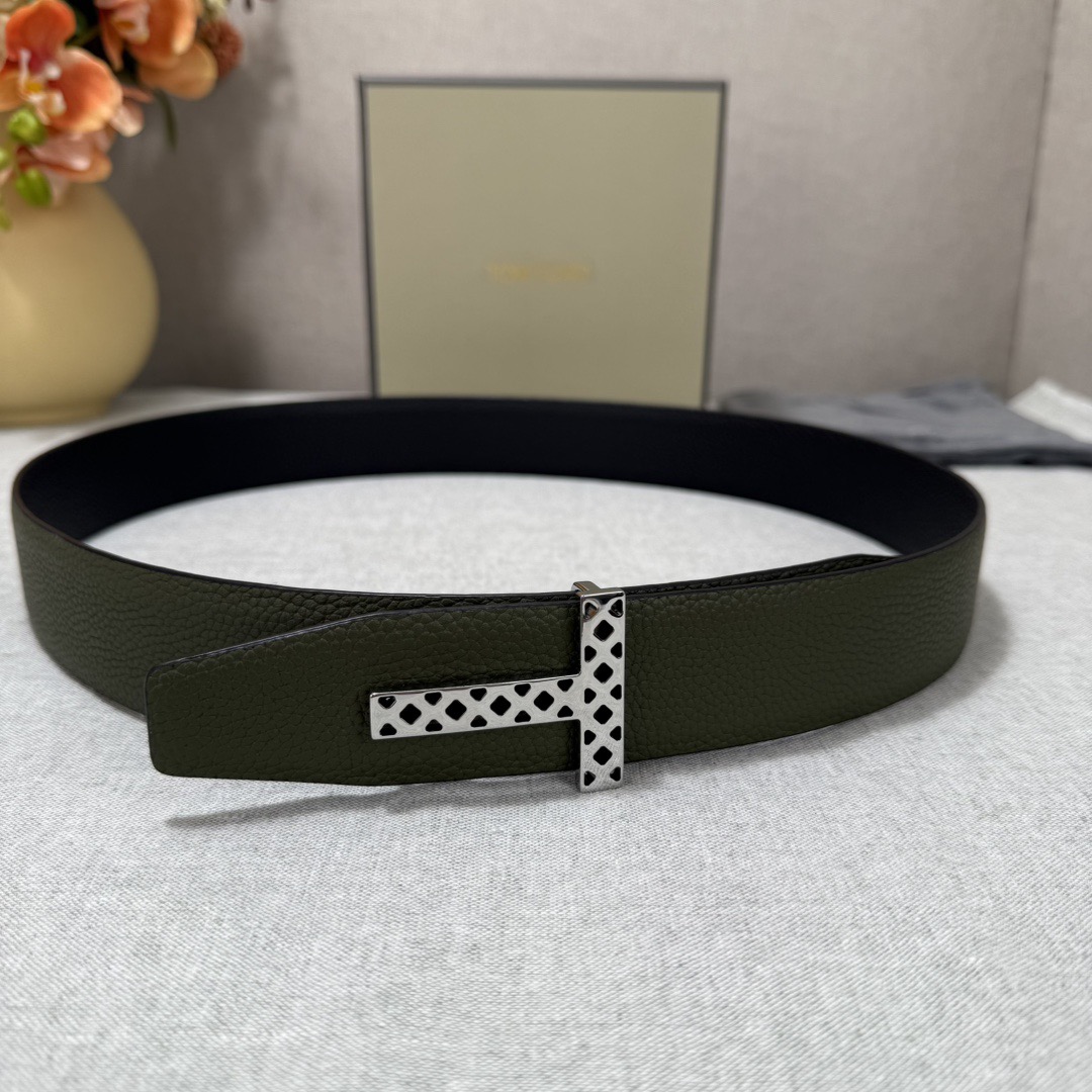 Tom Ford 톰포드 톰 포드 더블페이스 소가죽 T 버클 벨트 2