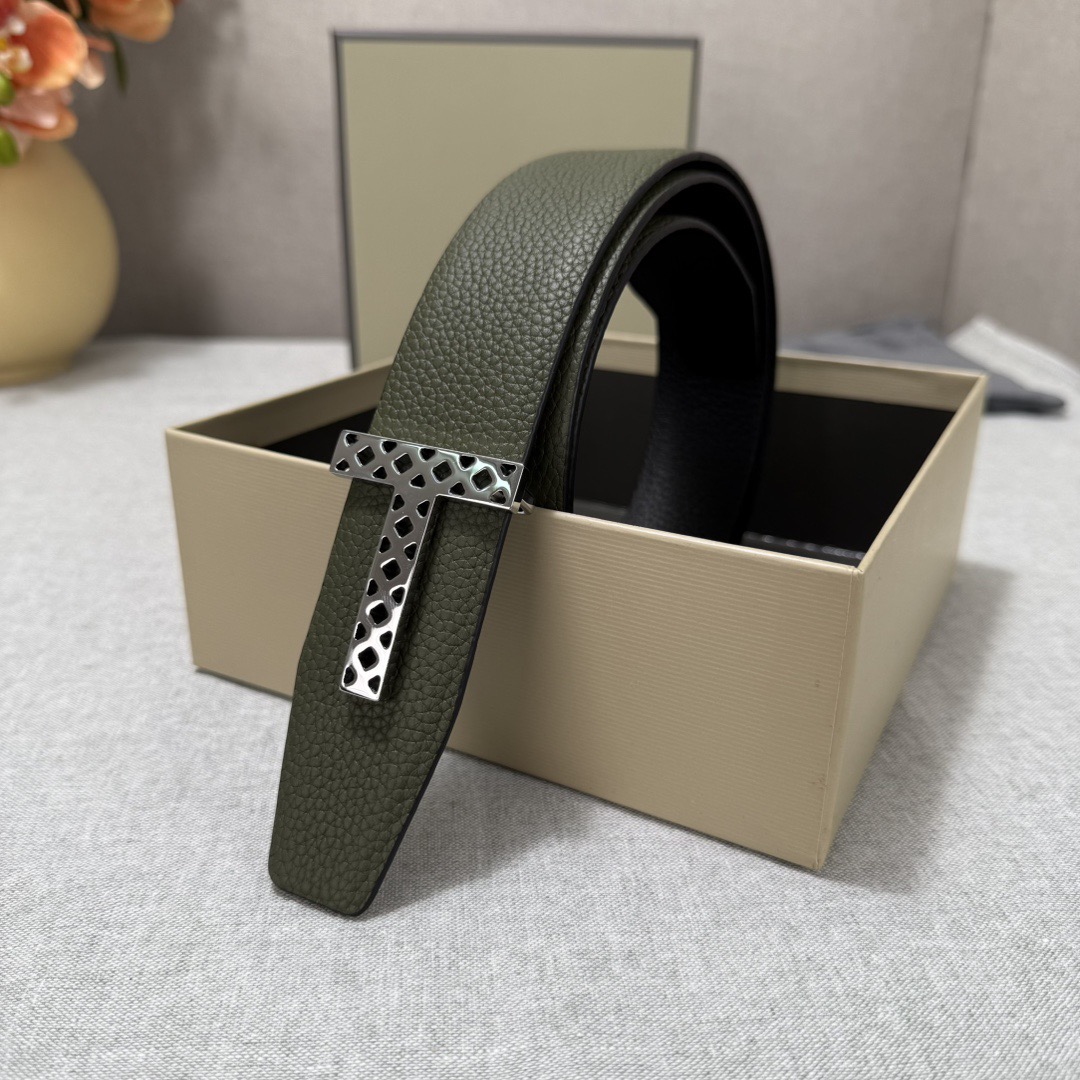 Tom Ford 톰포드 톰 포드 더블페이스 소가죽 T 버클 벨트 5